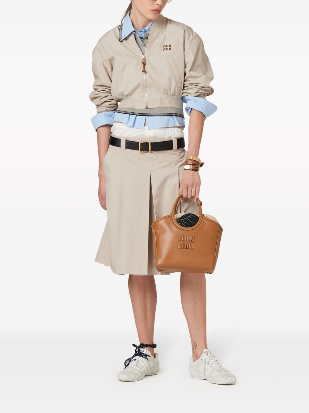 pleated gabardine skirt - 2