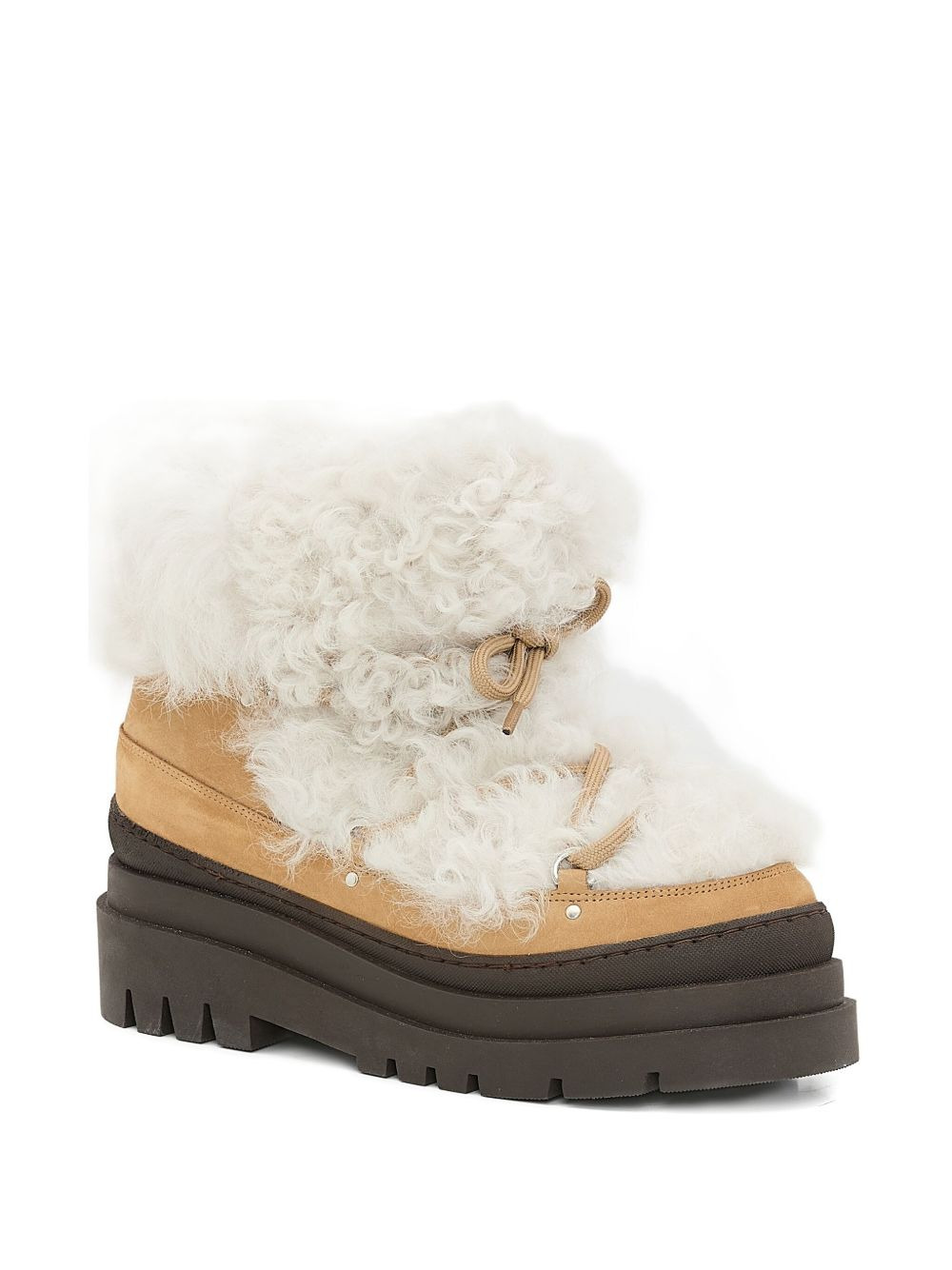 shearling platform boots - 2