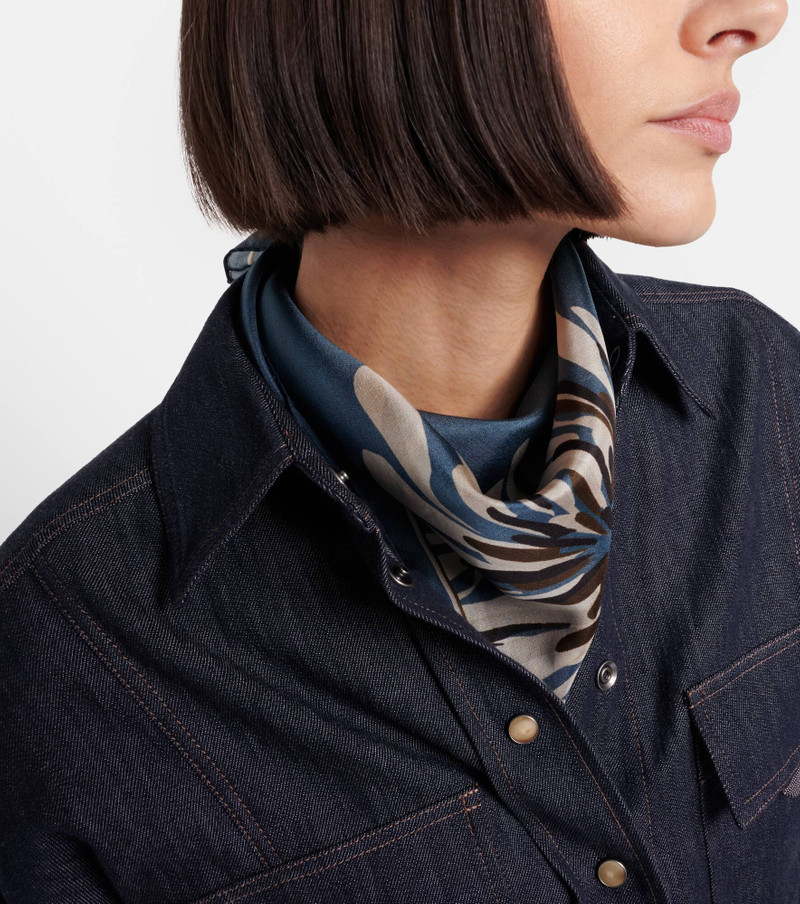 Brunello Cucinelli Floral silk twill scarf outlook