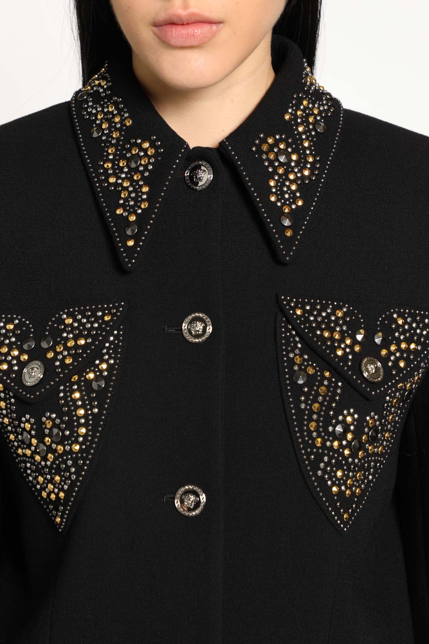 Studded Wool Crop Jacket - 4