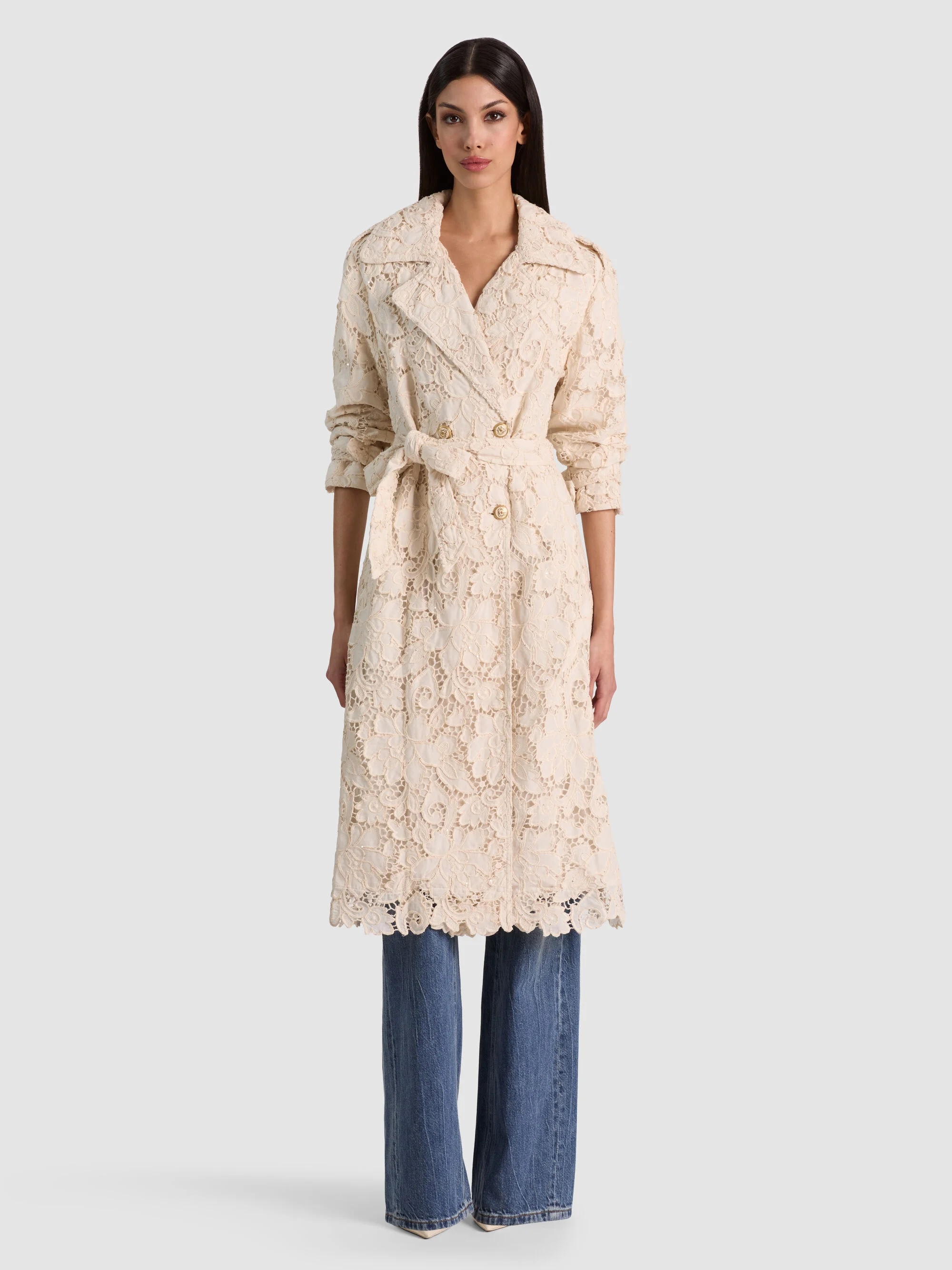 KEITH EYELET MIDI TRENCH - 1