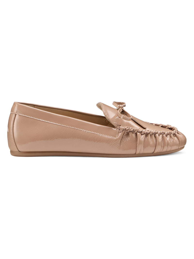 Women's Britt Bow Patent Leather Loafers - Fawn 1