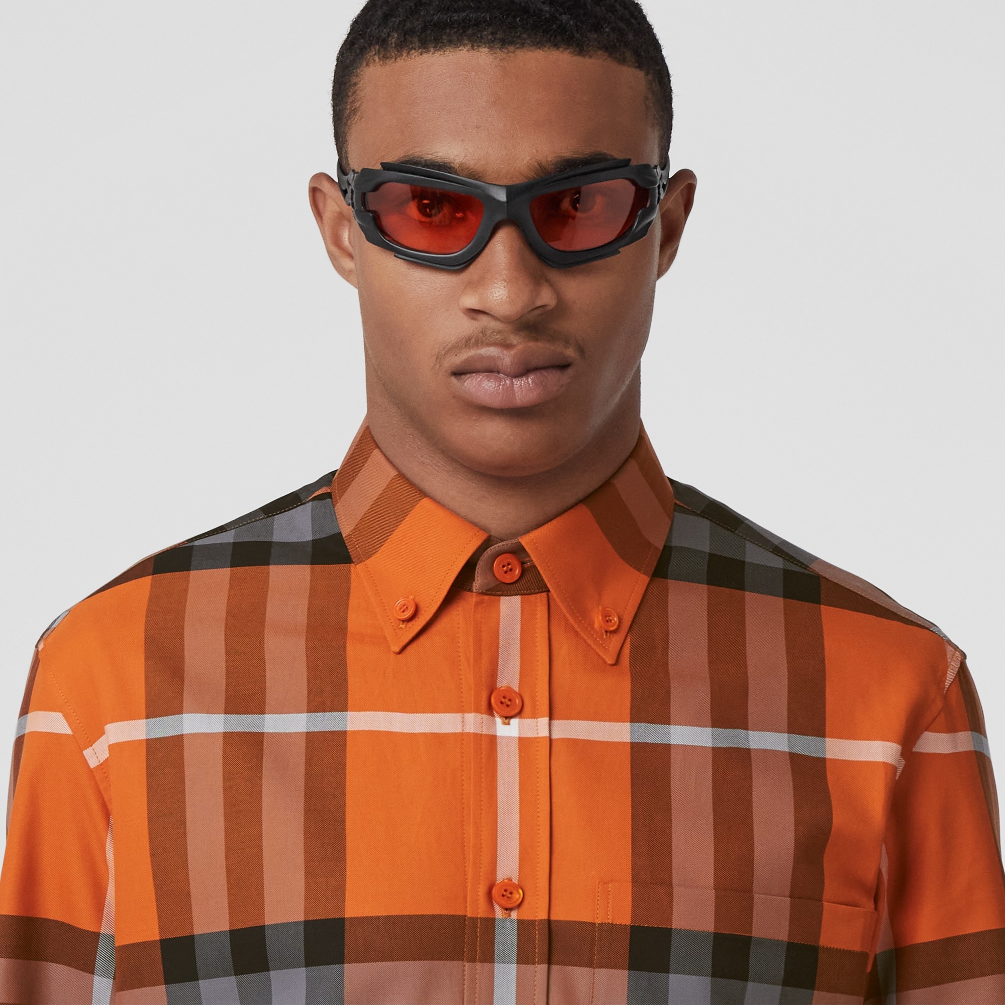 Exaggerated Check Cotton Poplin Shirt - 2