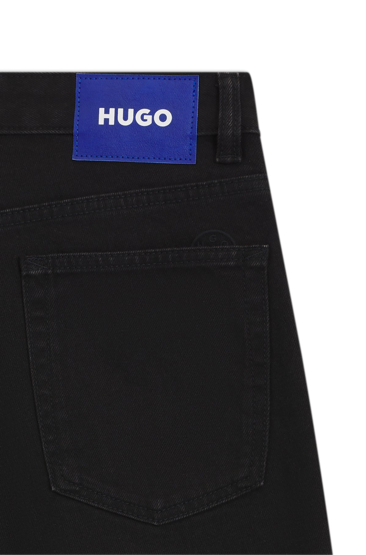 MOM-FIT JEANS IN BLACK RINSE-WASH DENIM - 6