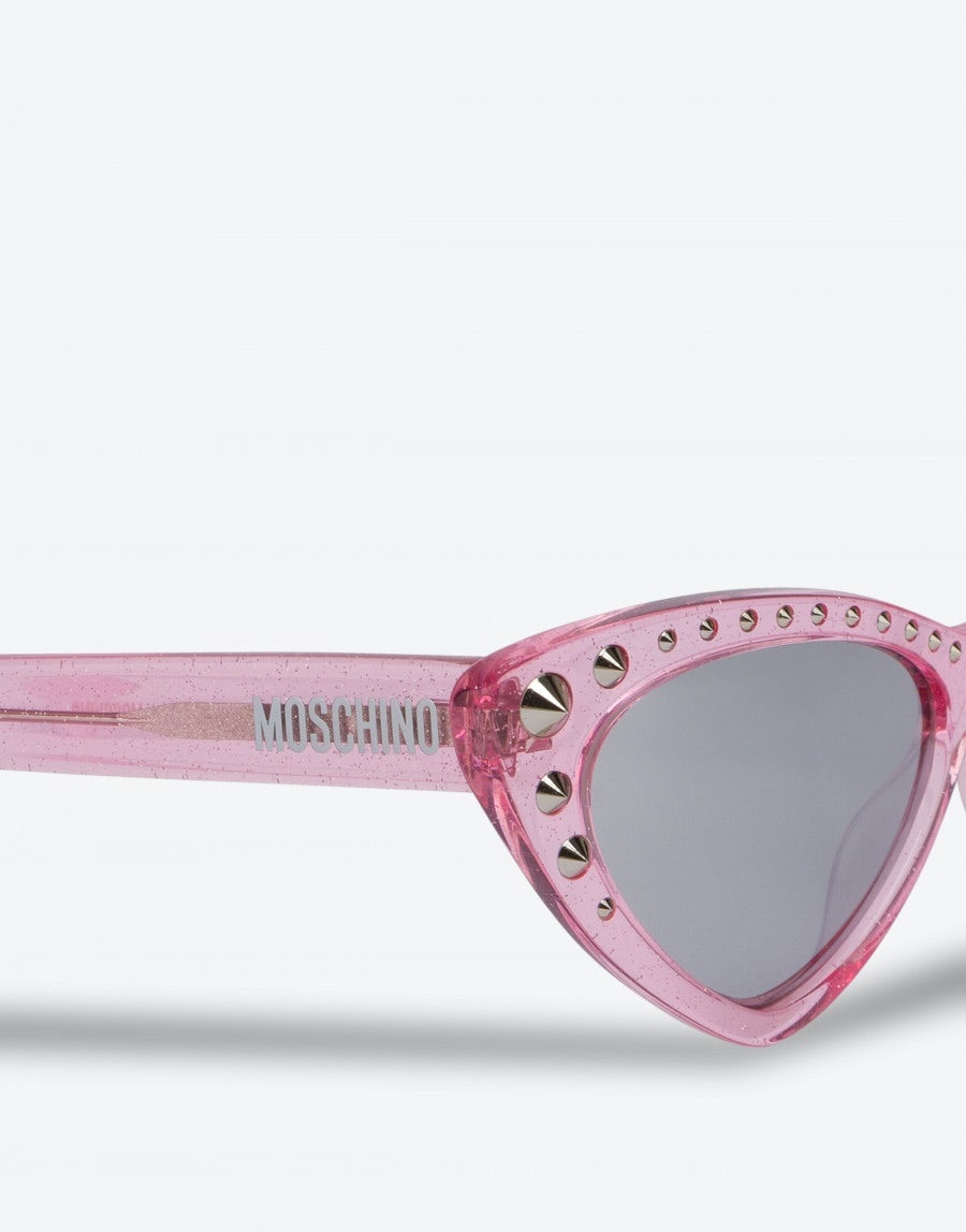 SUNGLASSES WITH GLITTER AND STUDS CAT EYE - 3