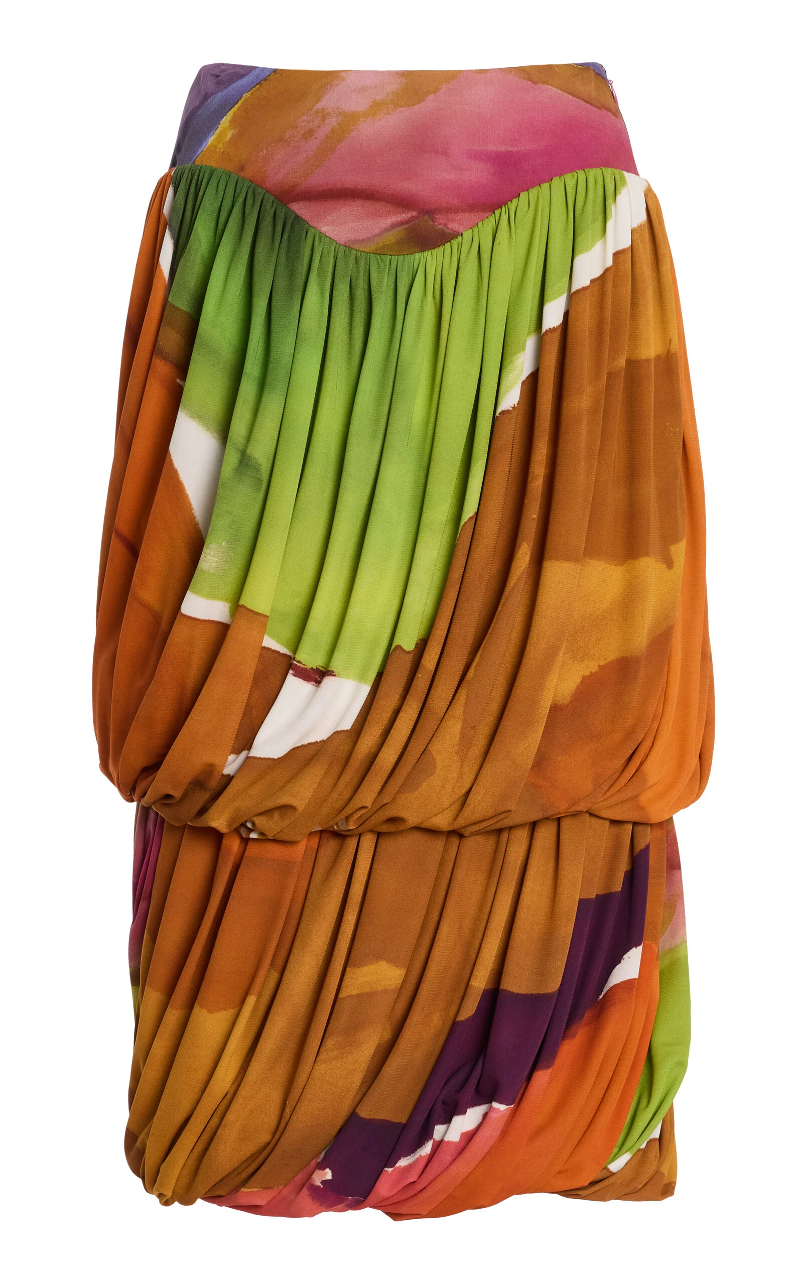 Reis Draped Bubble Midi Skirt orange - 1