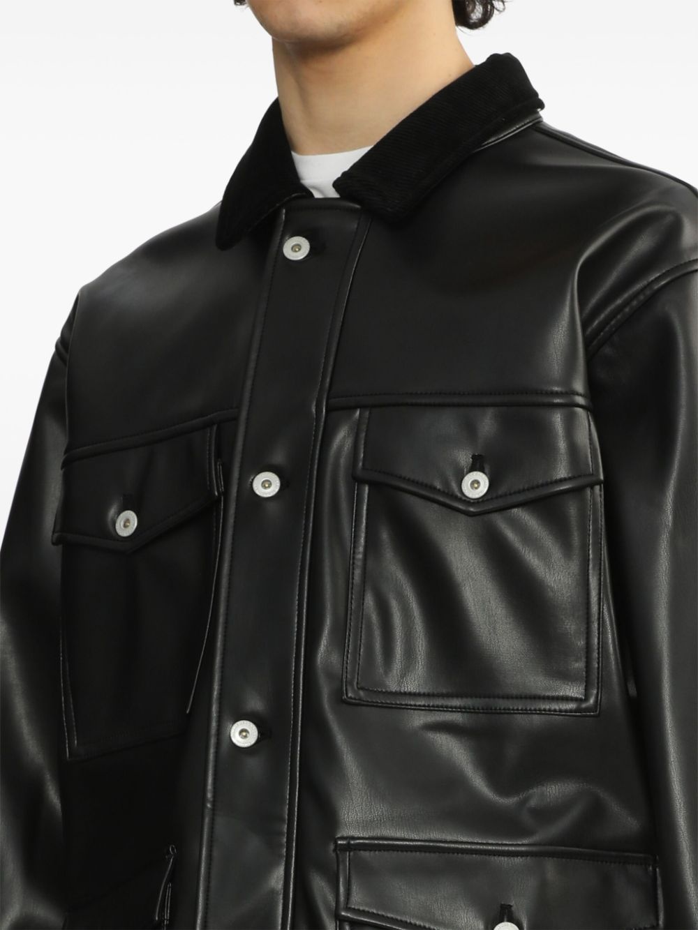 corduroy-collar jacket - 5