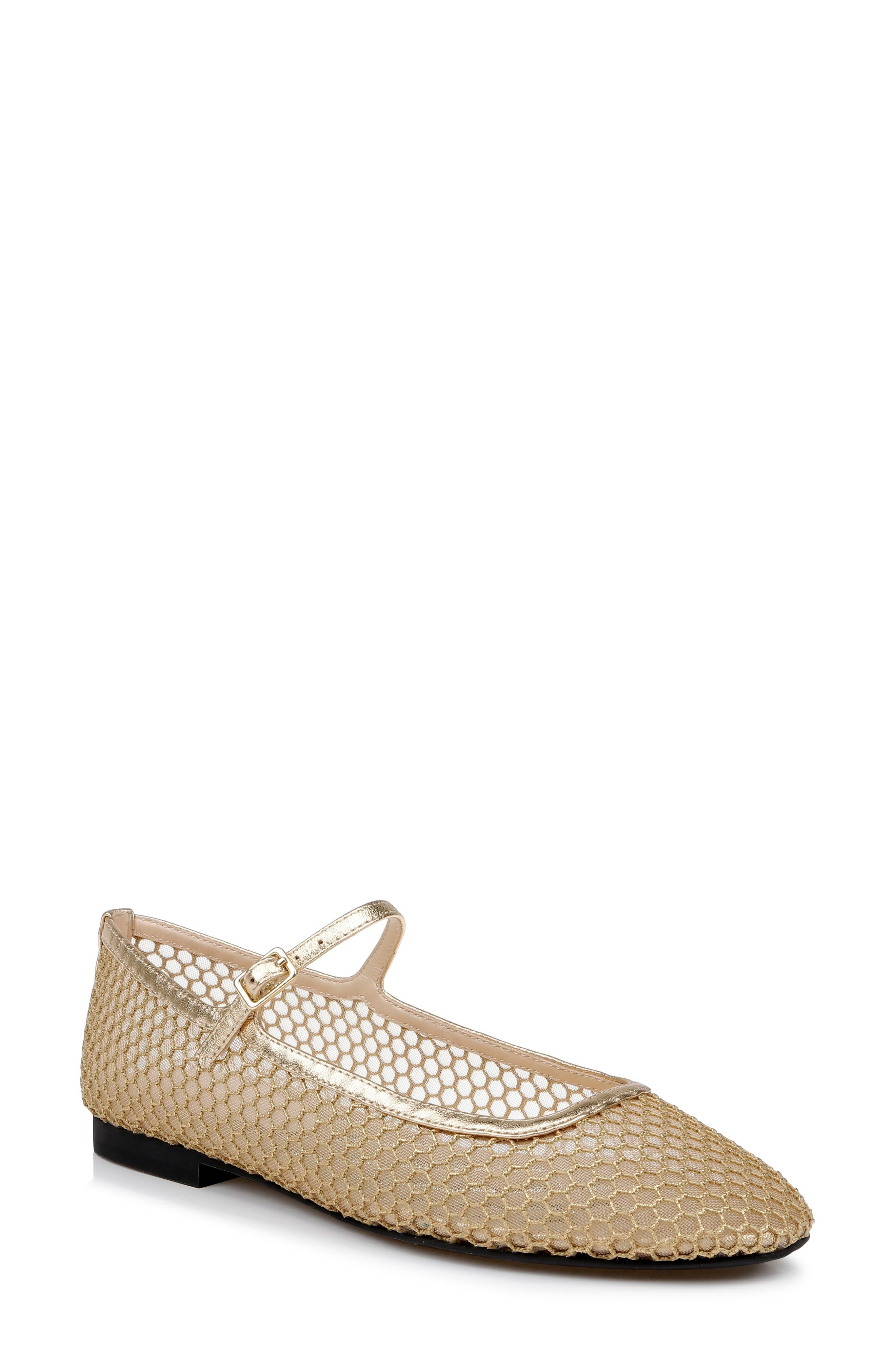 L'AGENCE Grainne Mary Jane Flat in Gold Mesh at Nordstrom - 1