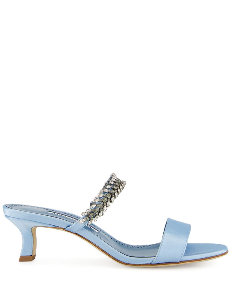 50mm Kifasan crystal-embellished satin sandals 1