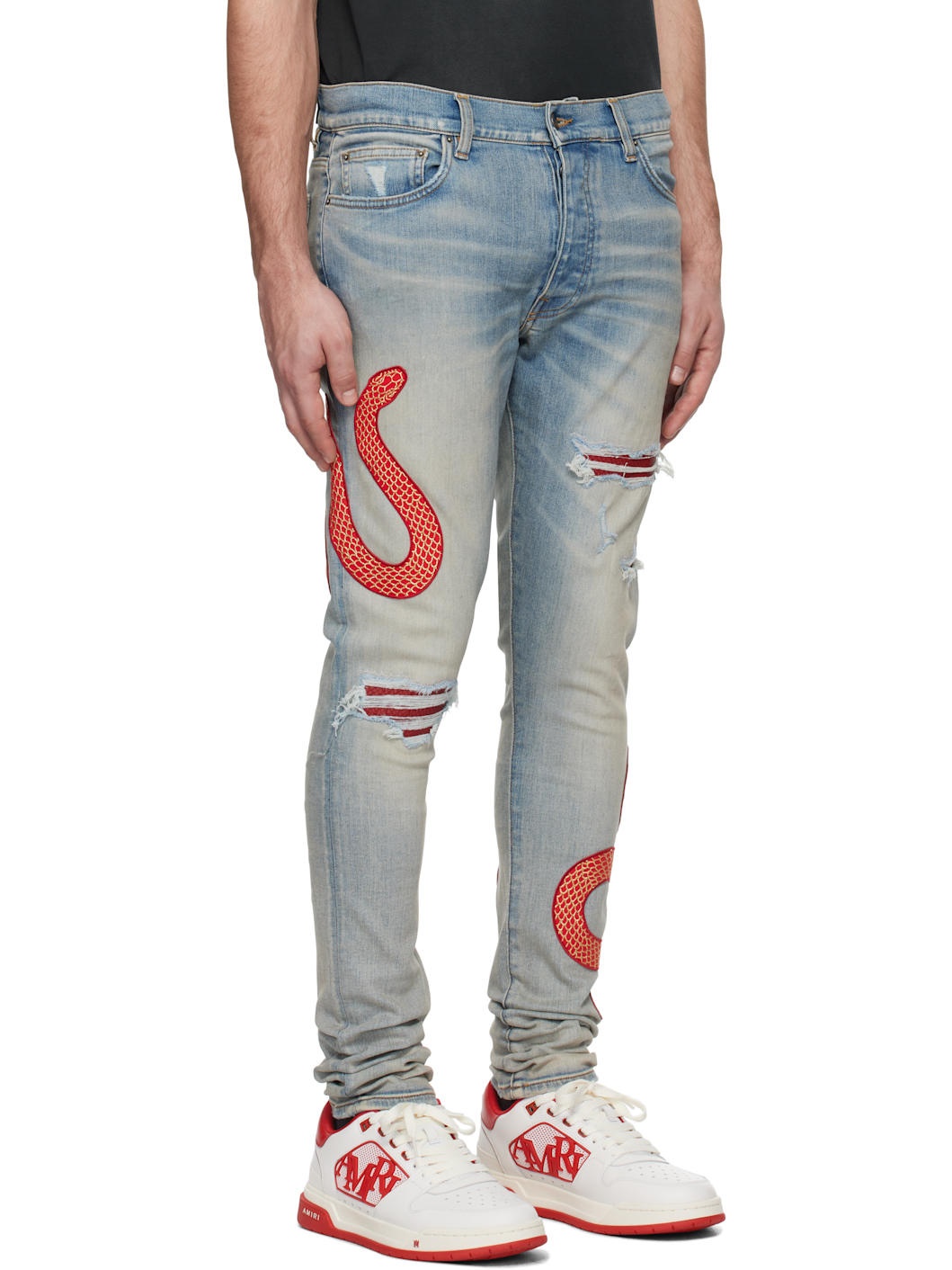 Blue XO Snake Jeans - 2