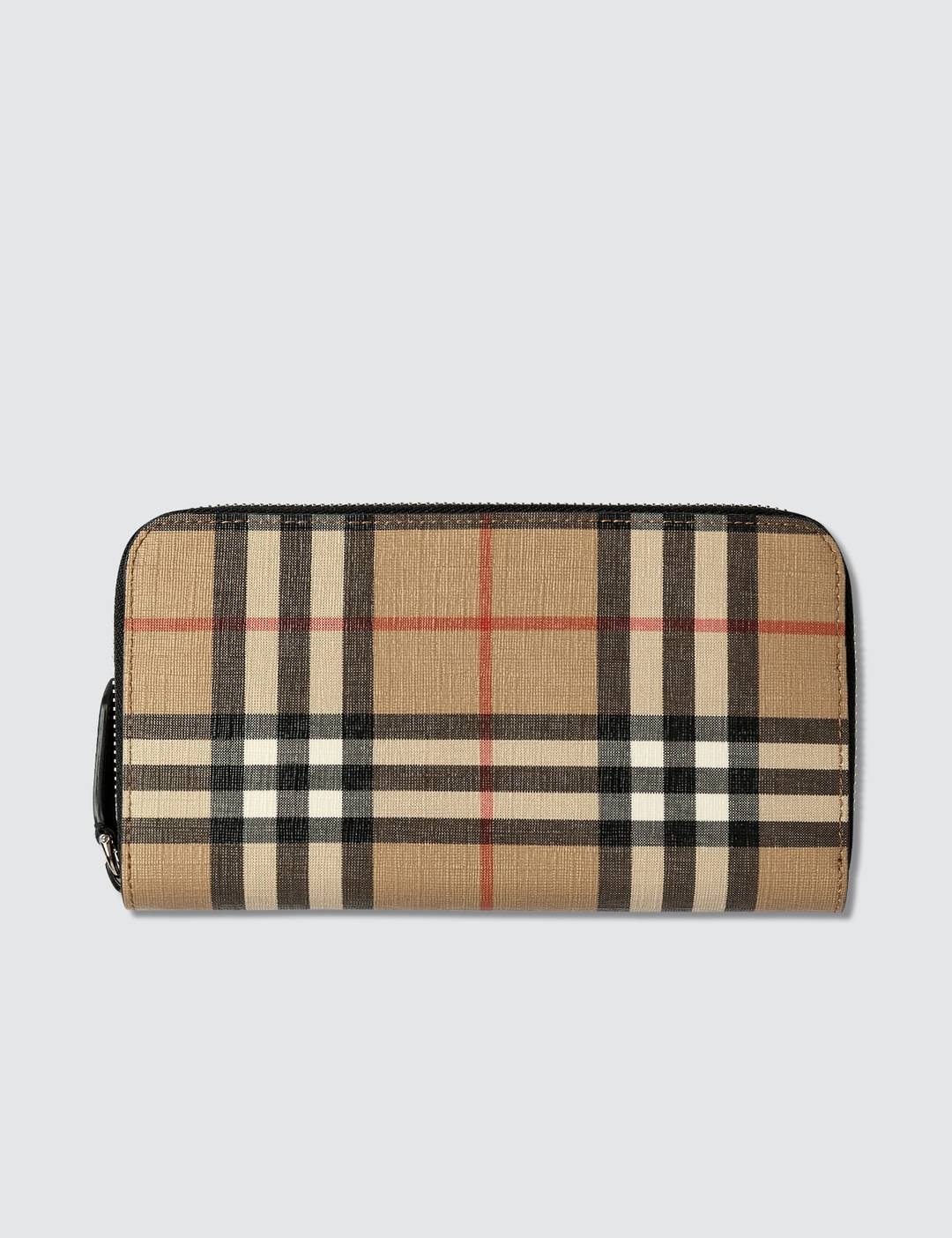 Vintage Check E-canvas Zip Around Wallet - 1