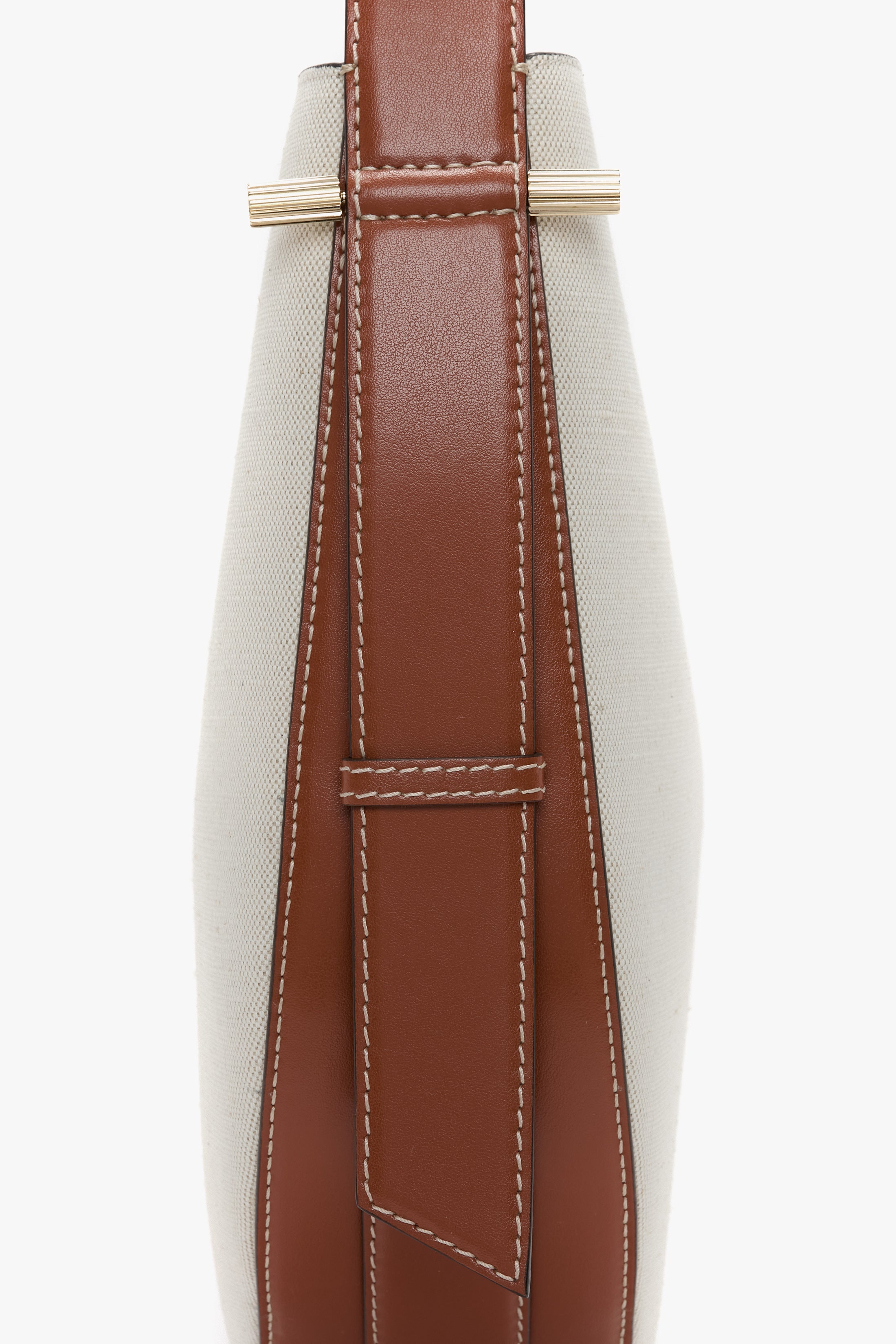Dia Hobo Bag In Ivory Canvas With Tan Leather - 5