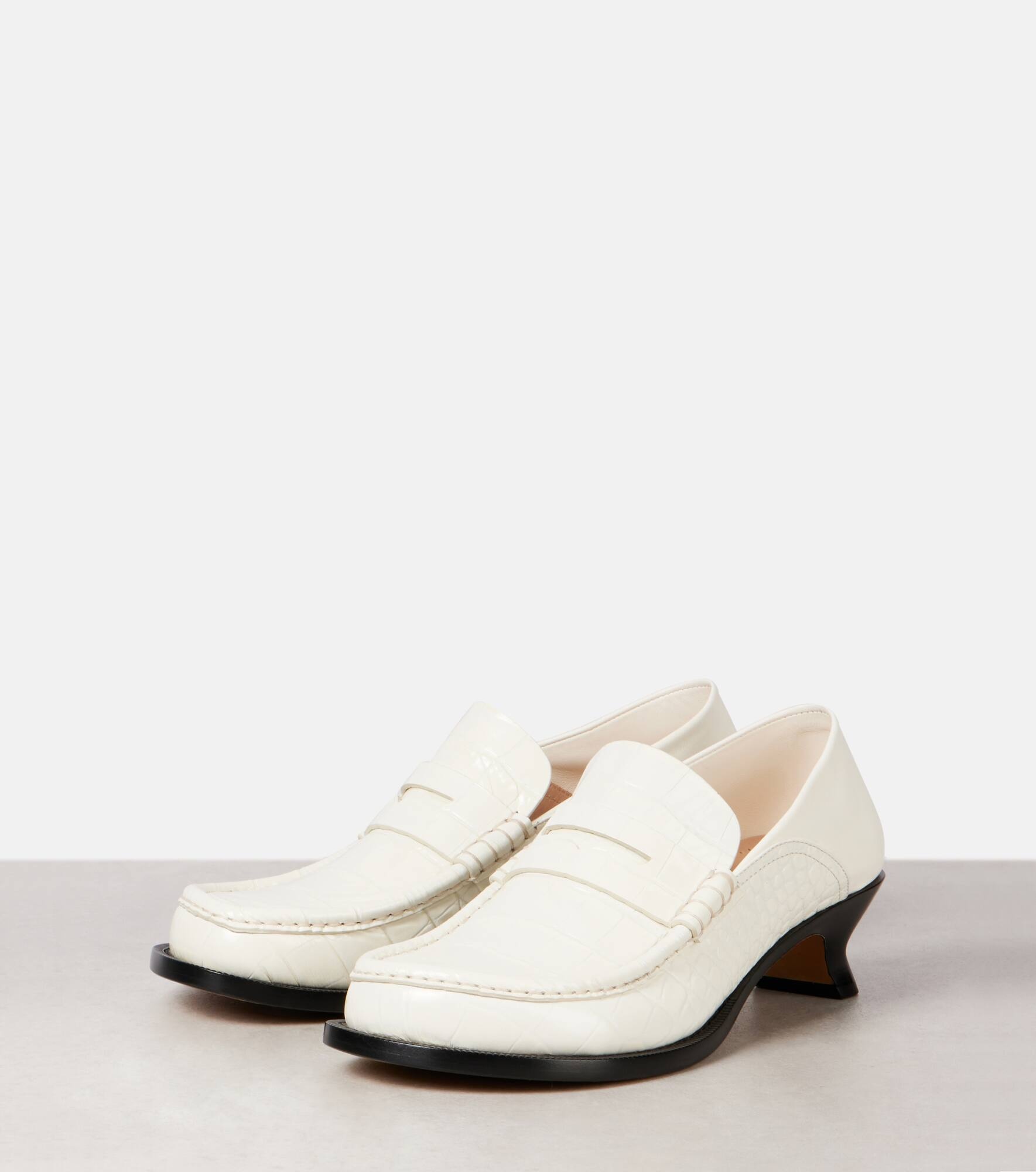 Campo 45 croc-effect leather loafer pumps - 4