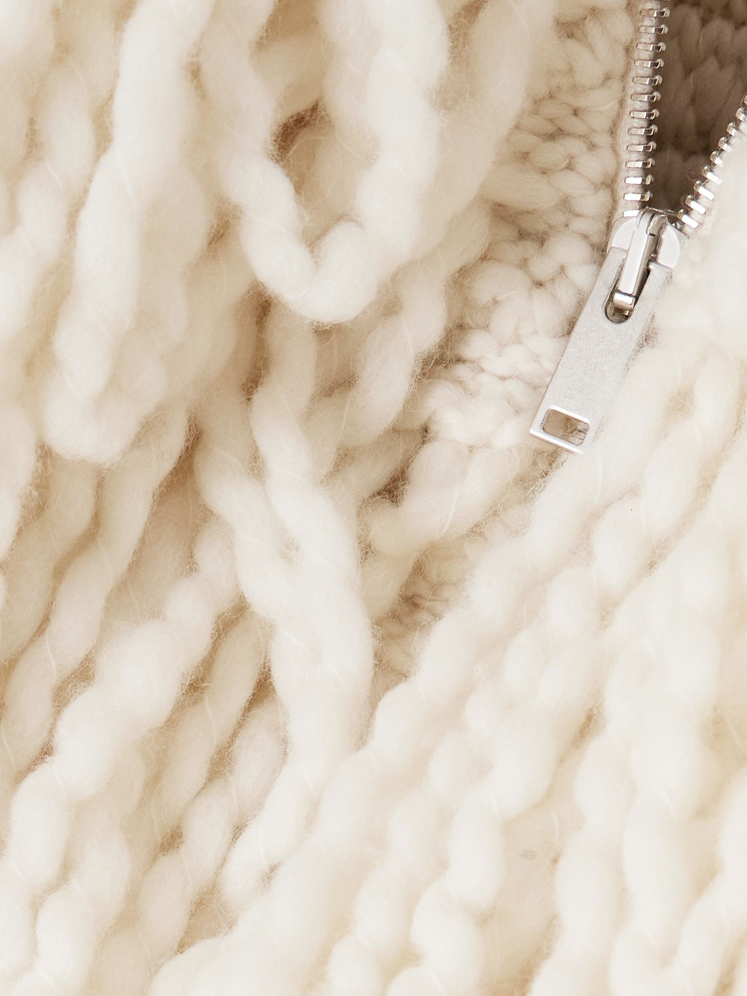 Fringed wool-blend jacket Cream - 4