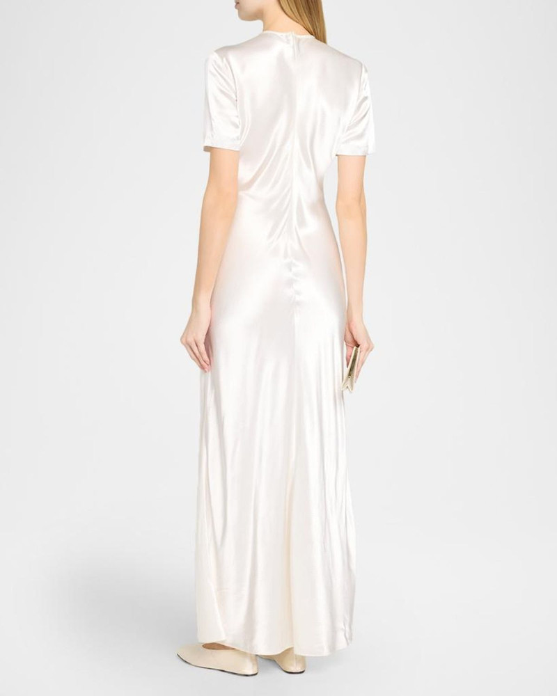 Akriti Hammered Satin Short-Sleeve Maxi Dress 3