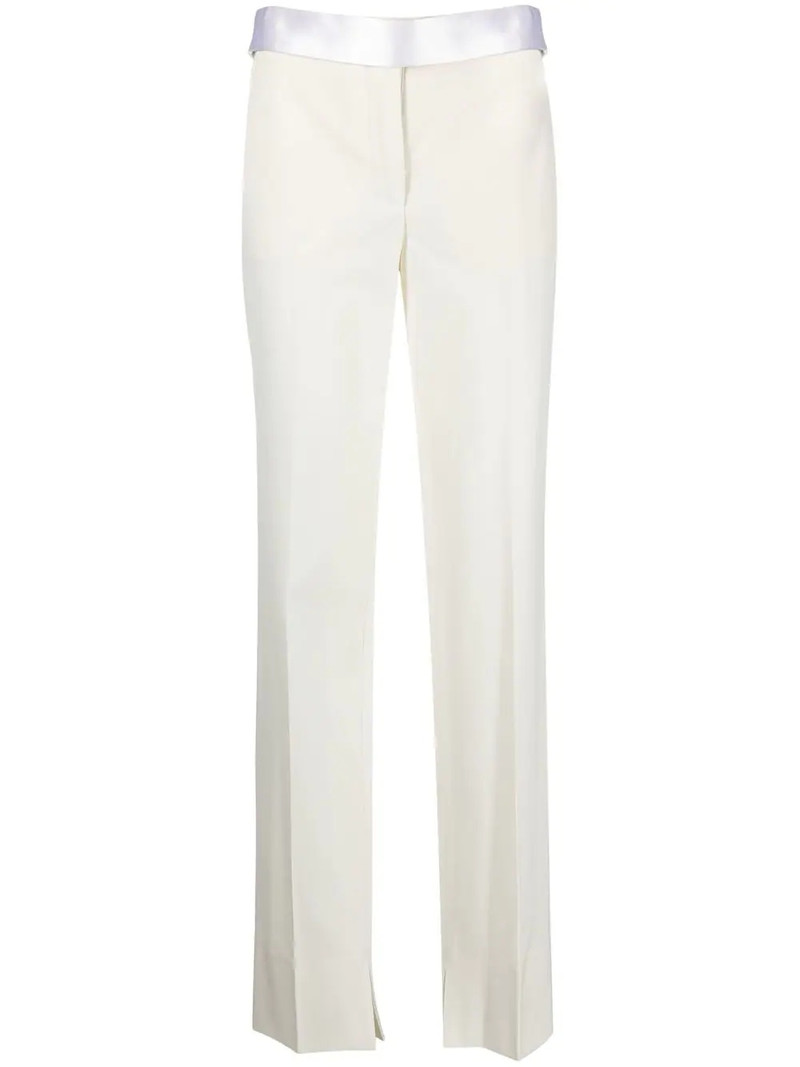 satin-waistband detail trousers 1
