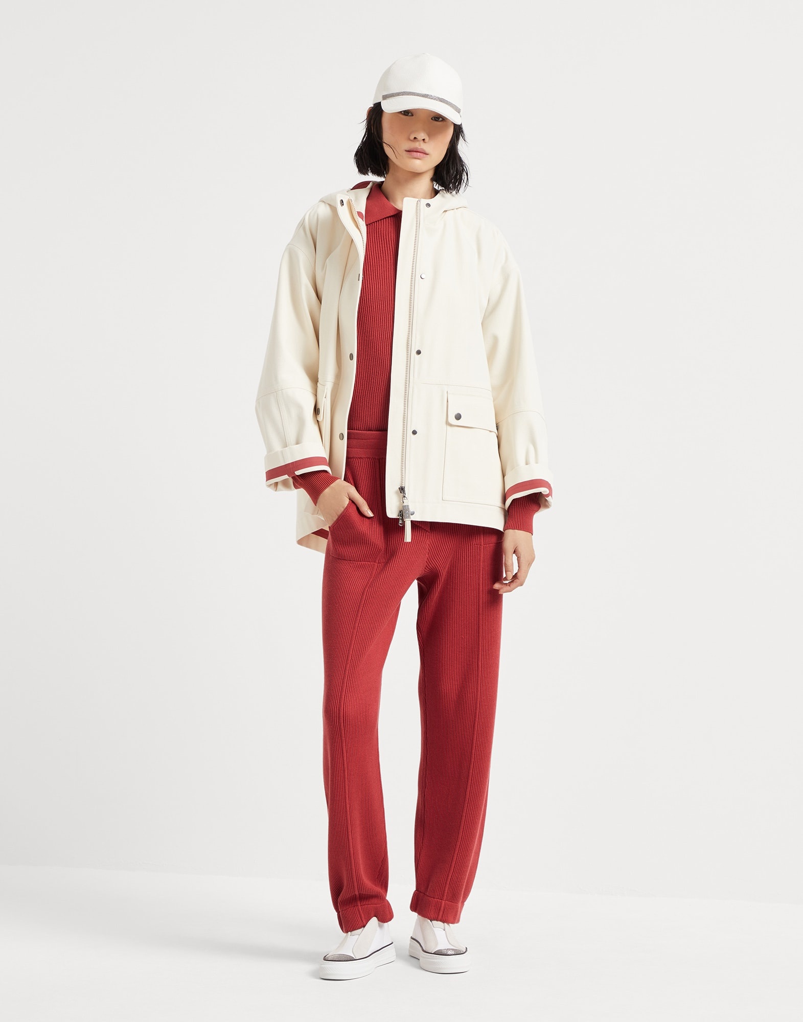 Water-resistant cotton canvas hooded outerwear jacket with heat-bonded seams and shiny zipper pull - 5