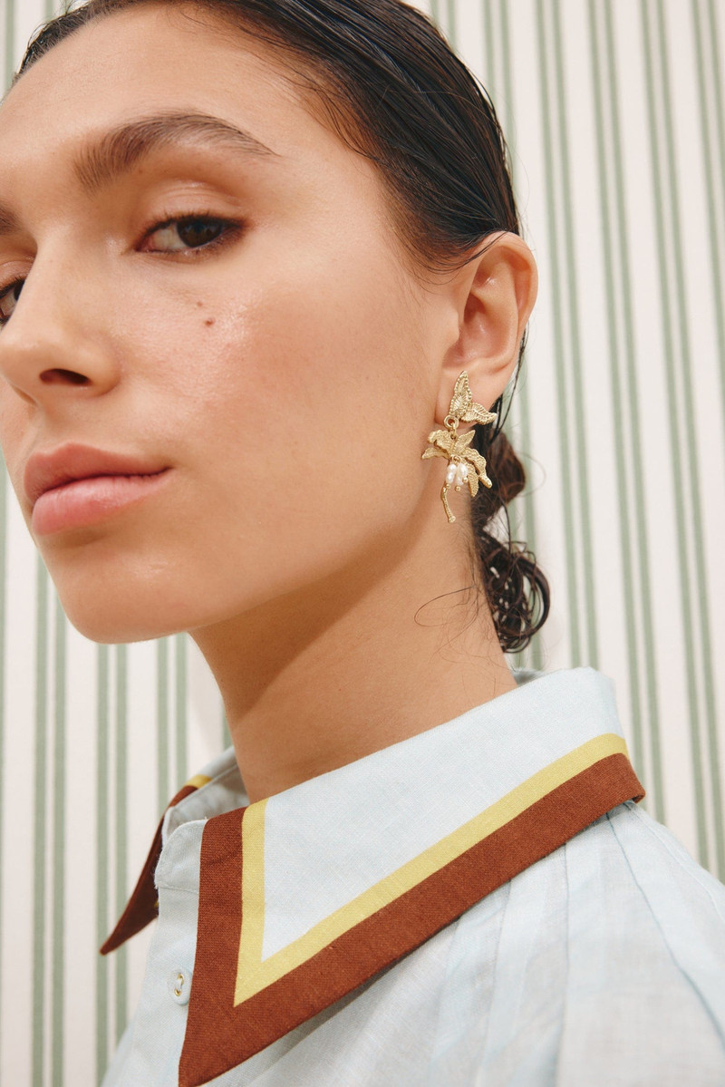 ALÉMAIS Jem Palm Tree Pearl Earrings outlook