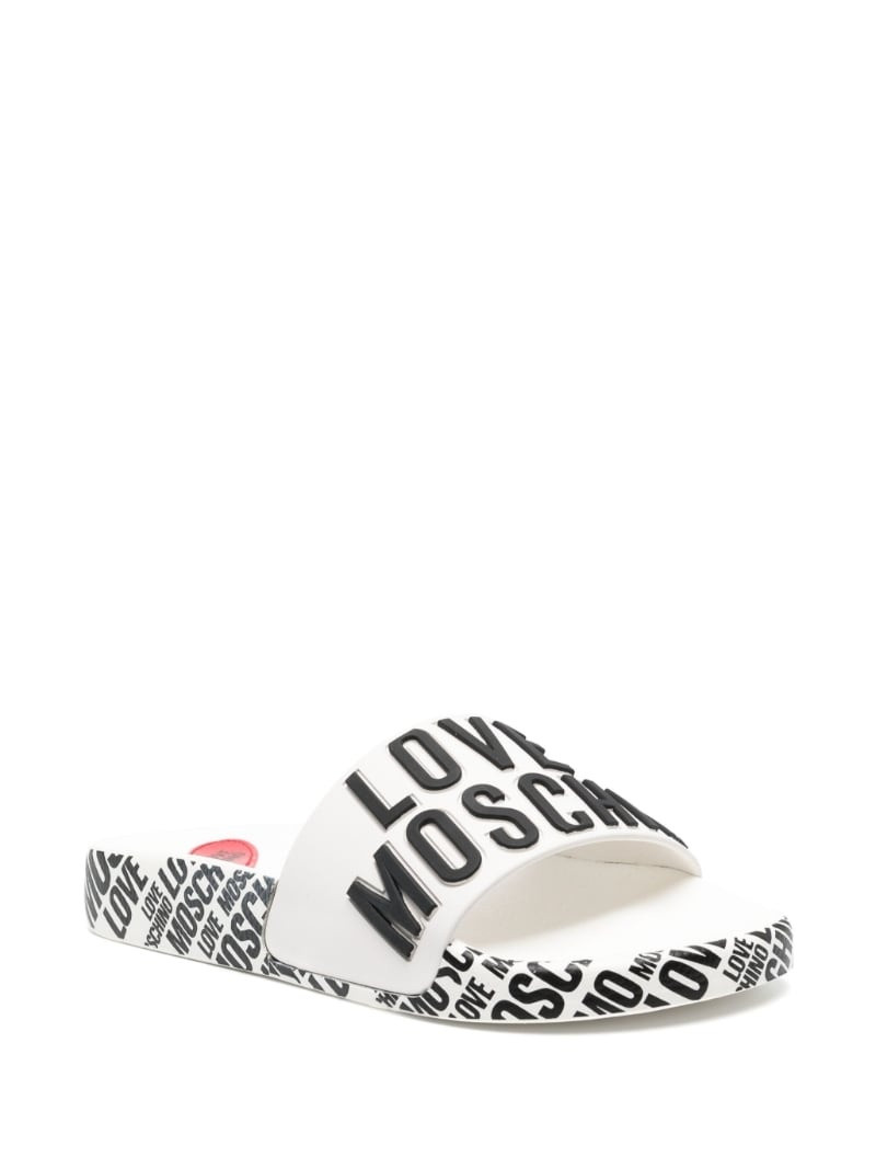 Moschino logo-print flat slides outlook