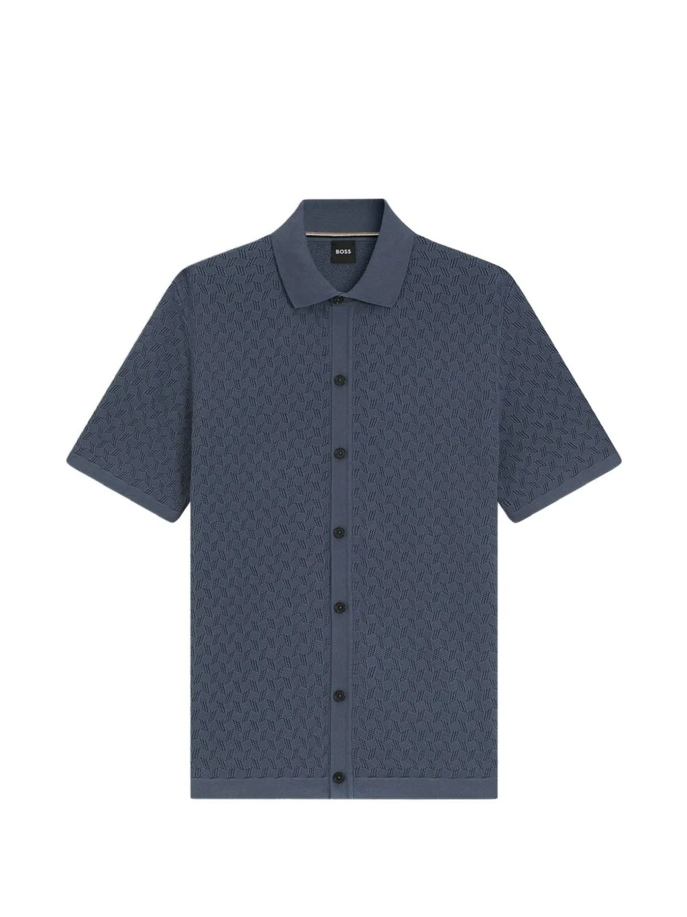 pointelle-knit button-down shirt - 1