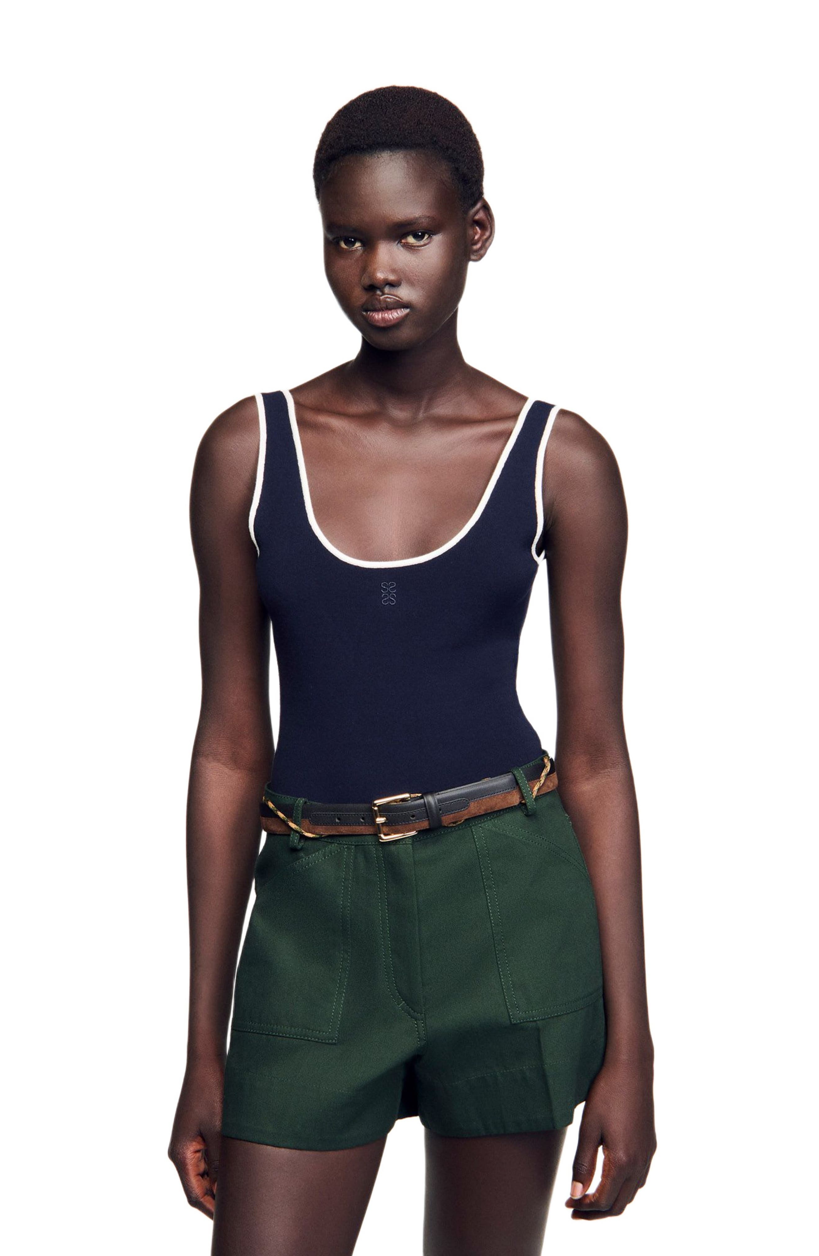 SANDRO Knit bodysuit in Navy Blue at Nordstrom - 4