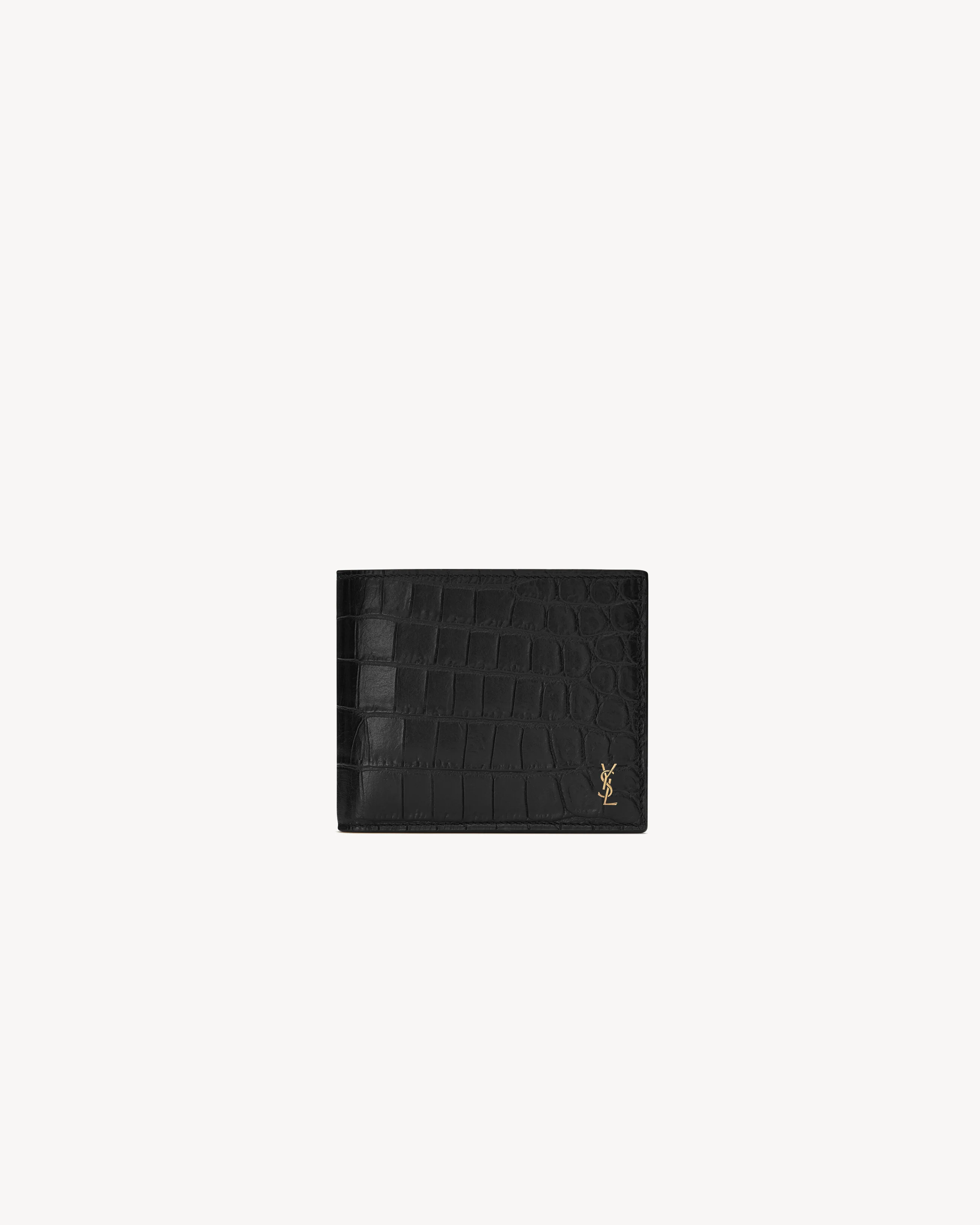 TINY CASSANDRE EAST/WEST WALLET IN CROCODILE-EMBOSSED MATTE LEATHER - 1