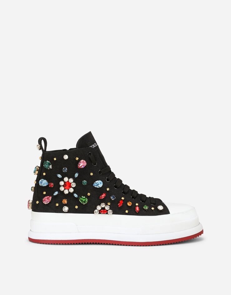 Fabric Squad sneakers with crystal embellishment - 1