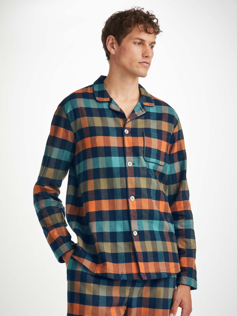 Men's Modern Fit Pyjamas Kelburn 40 Brushed Cotton Multi - 2