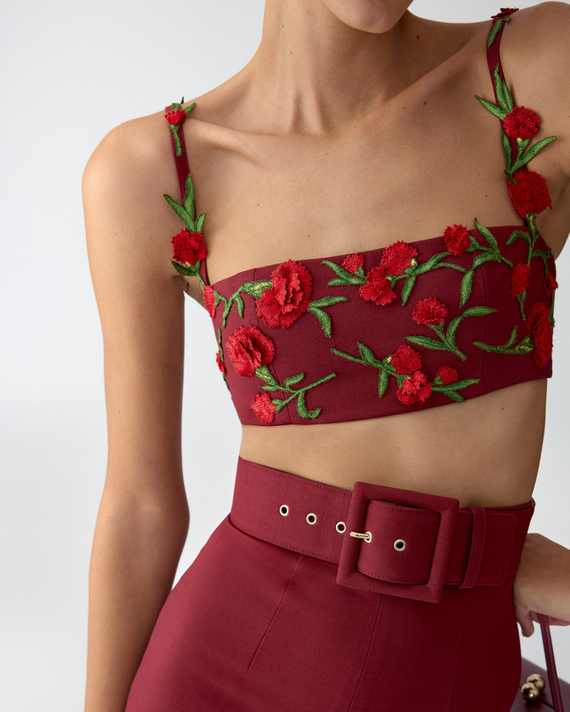 Floral-Embroidered Bandeau Top 4