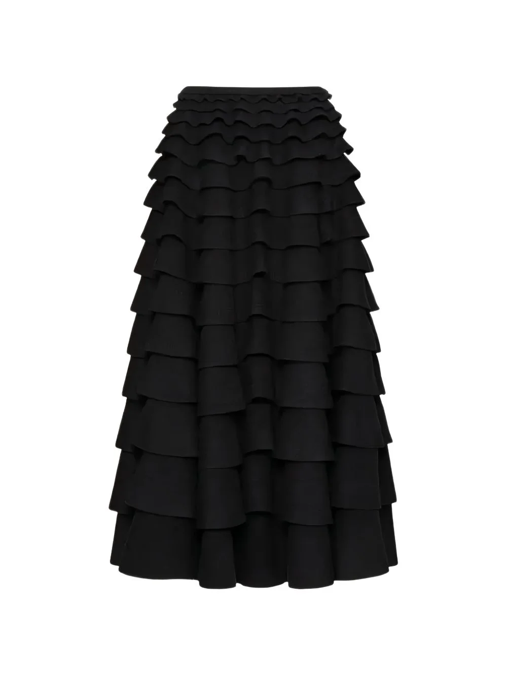 ruffled tiered midi skirt - 1