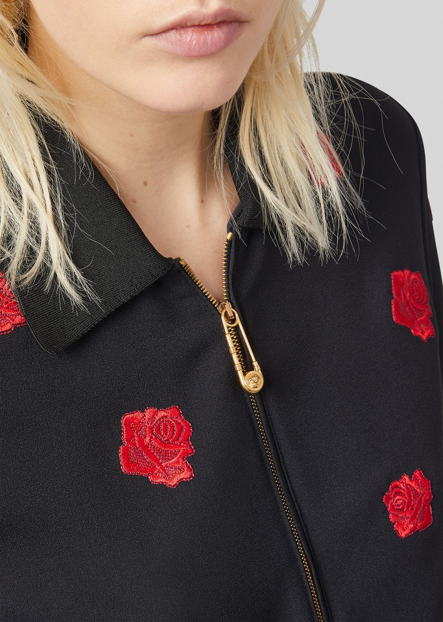 Embroidered Roses Polo Shirt - 5