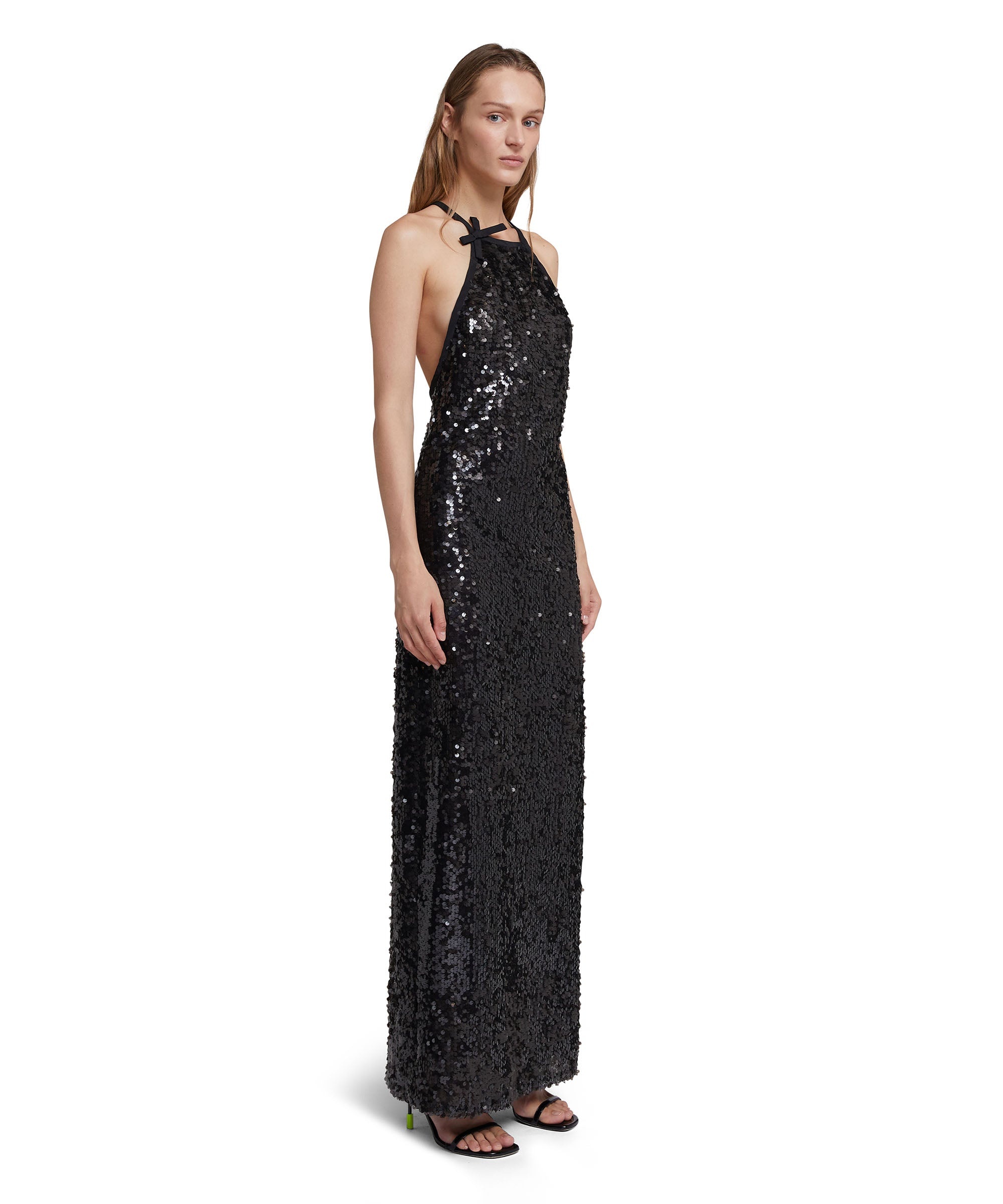 Sleeveless long dress with sequins - 4