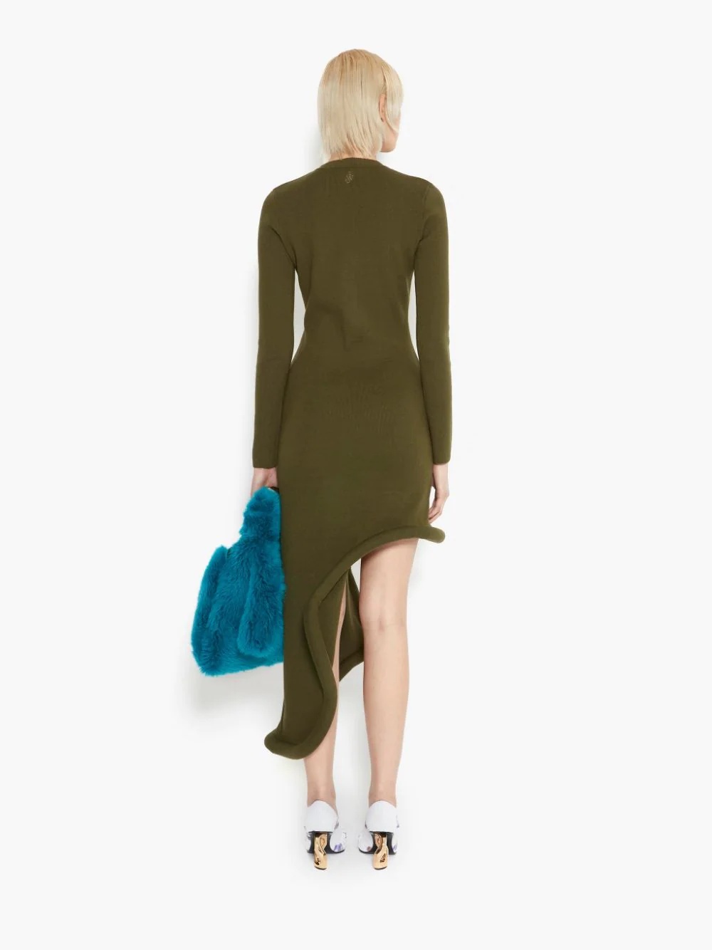 BUMPER-TUBE LONG SLEEVE ASYMMETRIC DRESS - 4