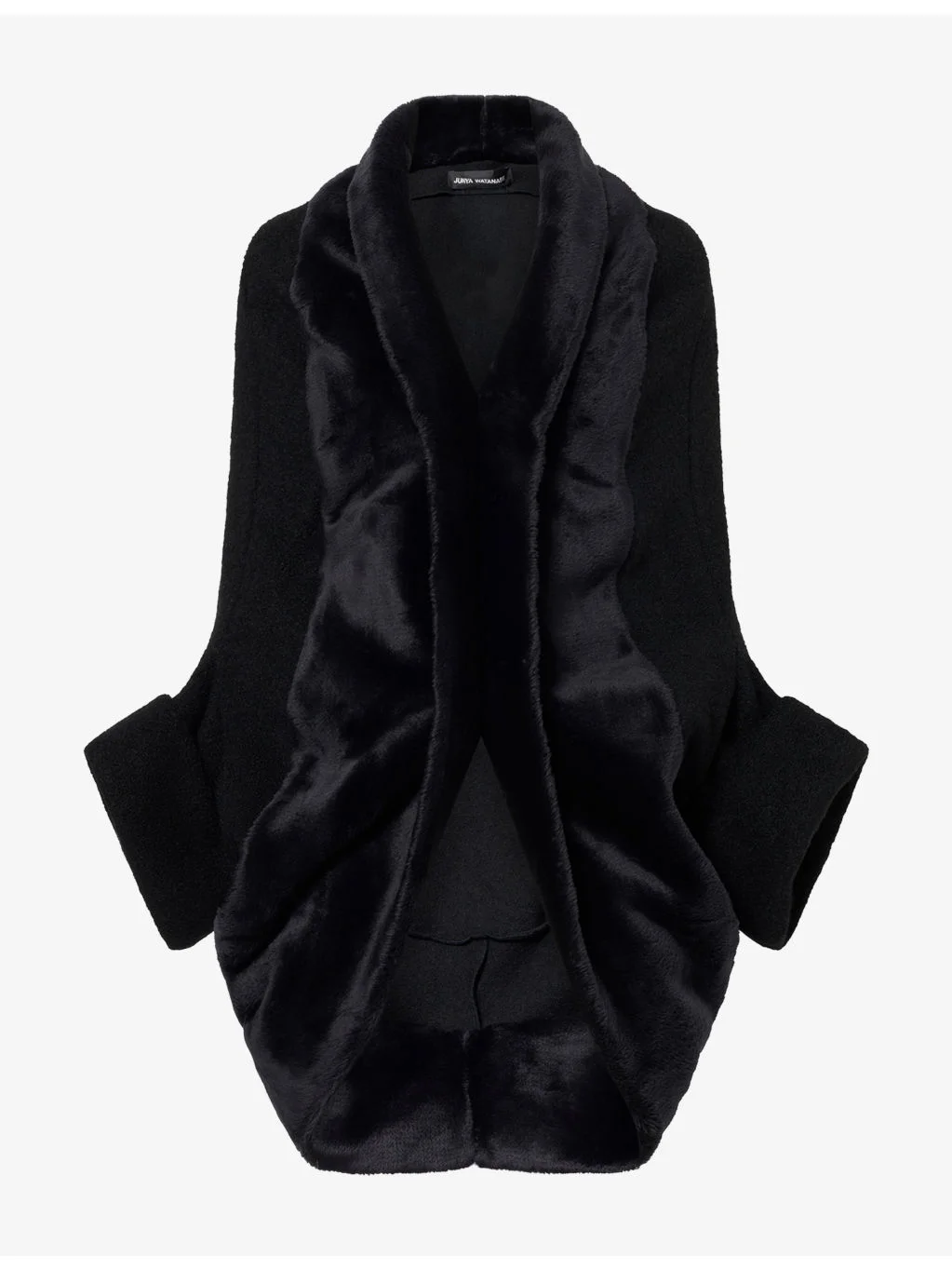 Draped Wool and Faux-Fur Jacket - 1