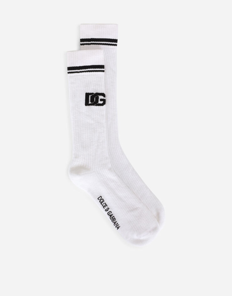 Stretch cotton socks with jacquard DG logo - 1