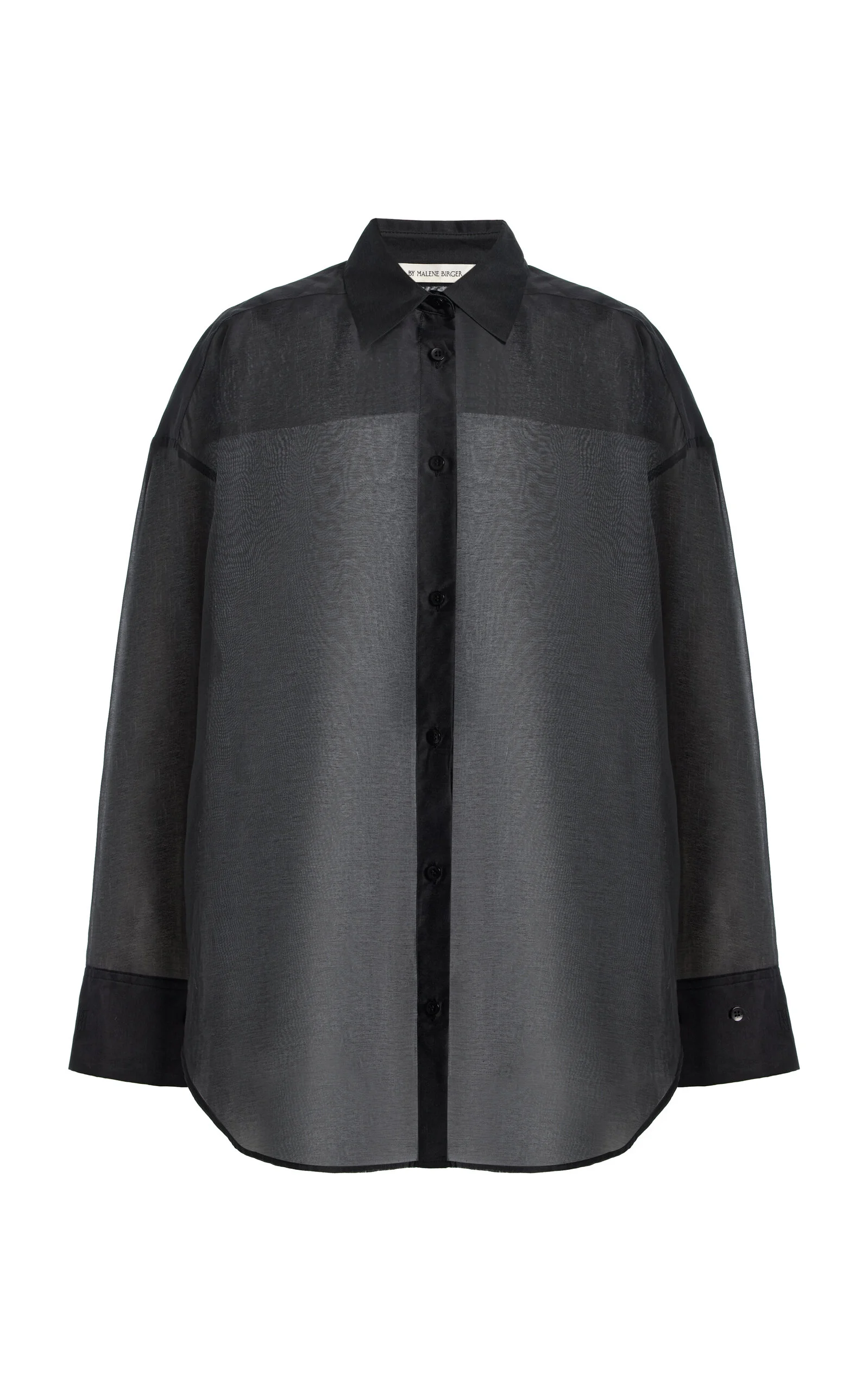 Derris Cotton-Silk Organza Button-Up Shirt black - 1