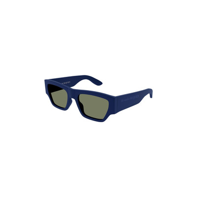 Alexander McQueen Alexander McQueen Big Square Wide Frame Sunglasses 'Blue' outlook