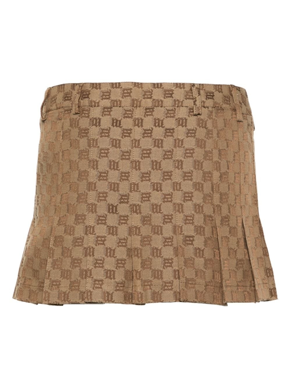 monogram-jacquard pleated miniskirt - 2