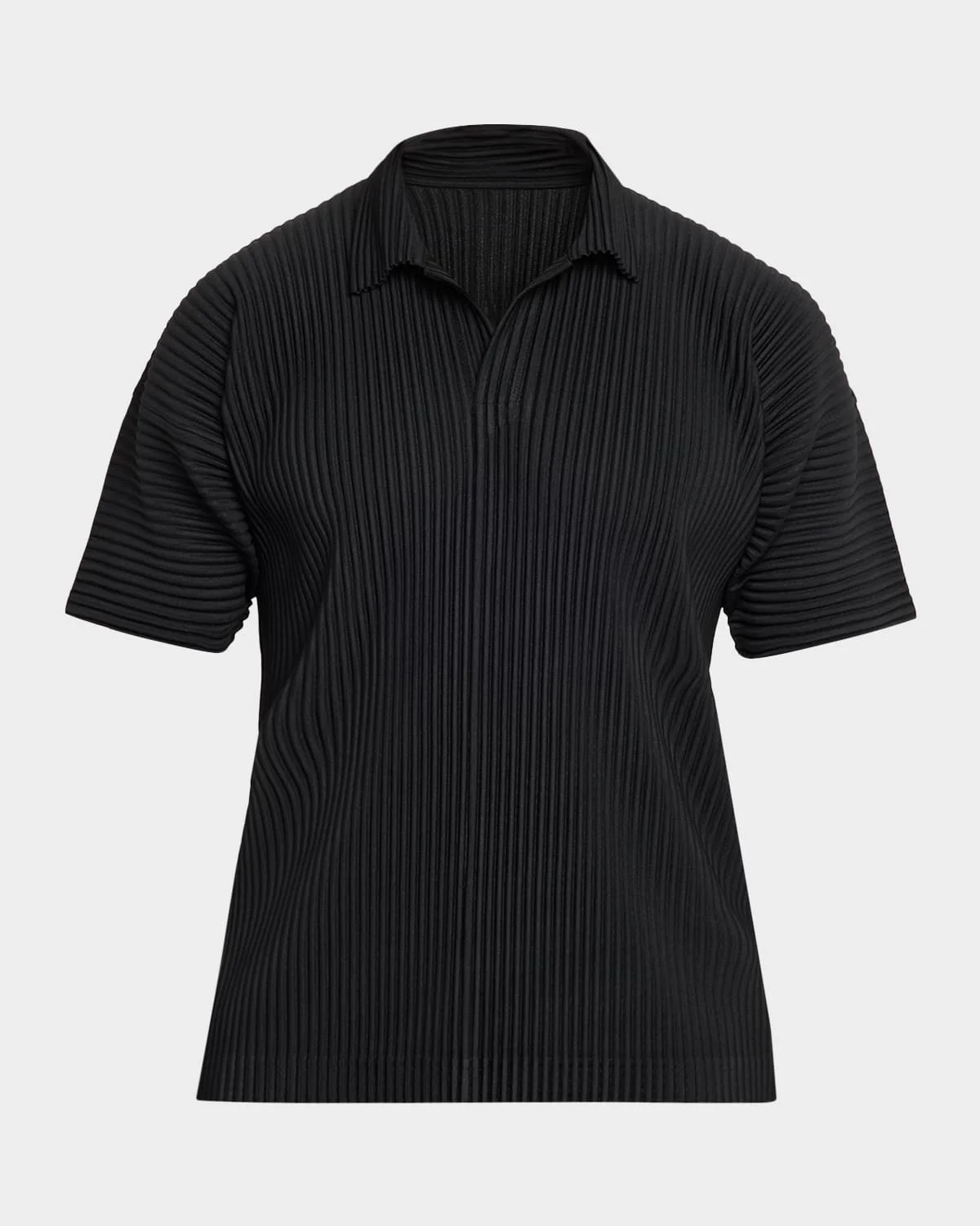 Men & apos;s Basics Pleated Johnny Collar Polo Shirt - 1
