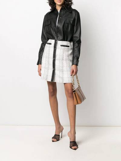 FERRAGAMO contrasting-trim check-print skirt outlook