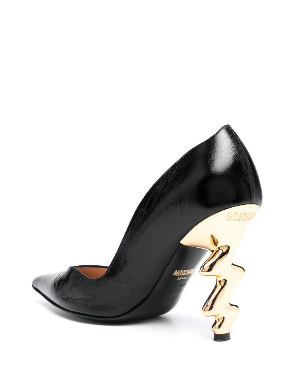 105mm sculpted-heel leather pumps - 3