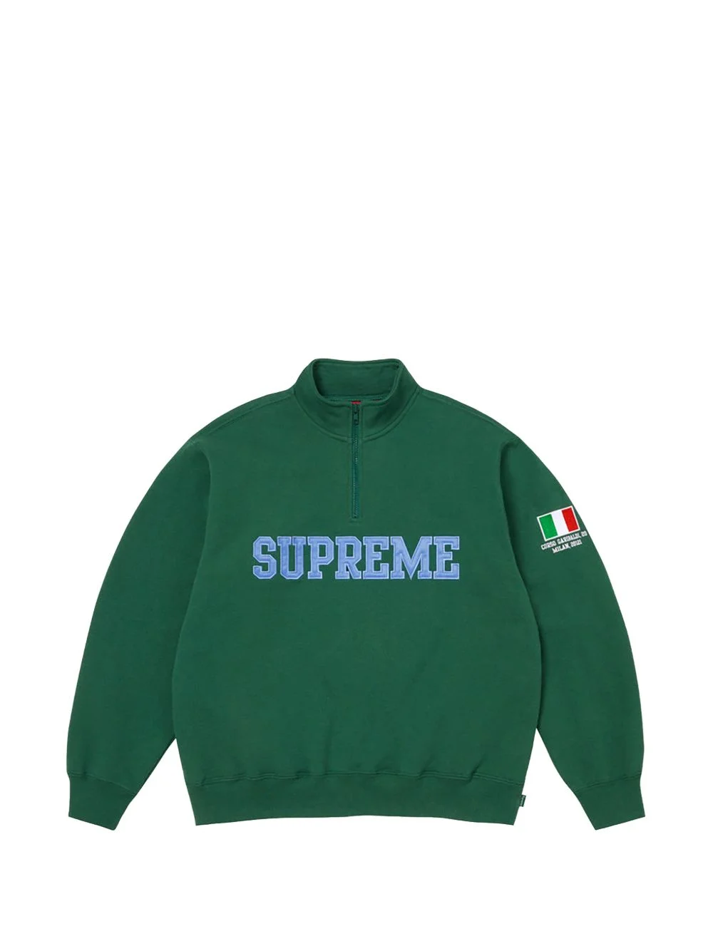 flag-detail half-zip sweatshirt - 1