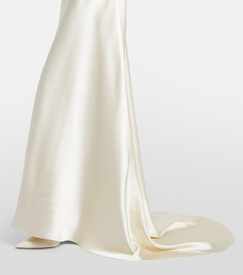 Bridal draped satin gown 4