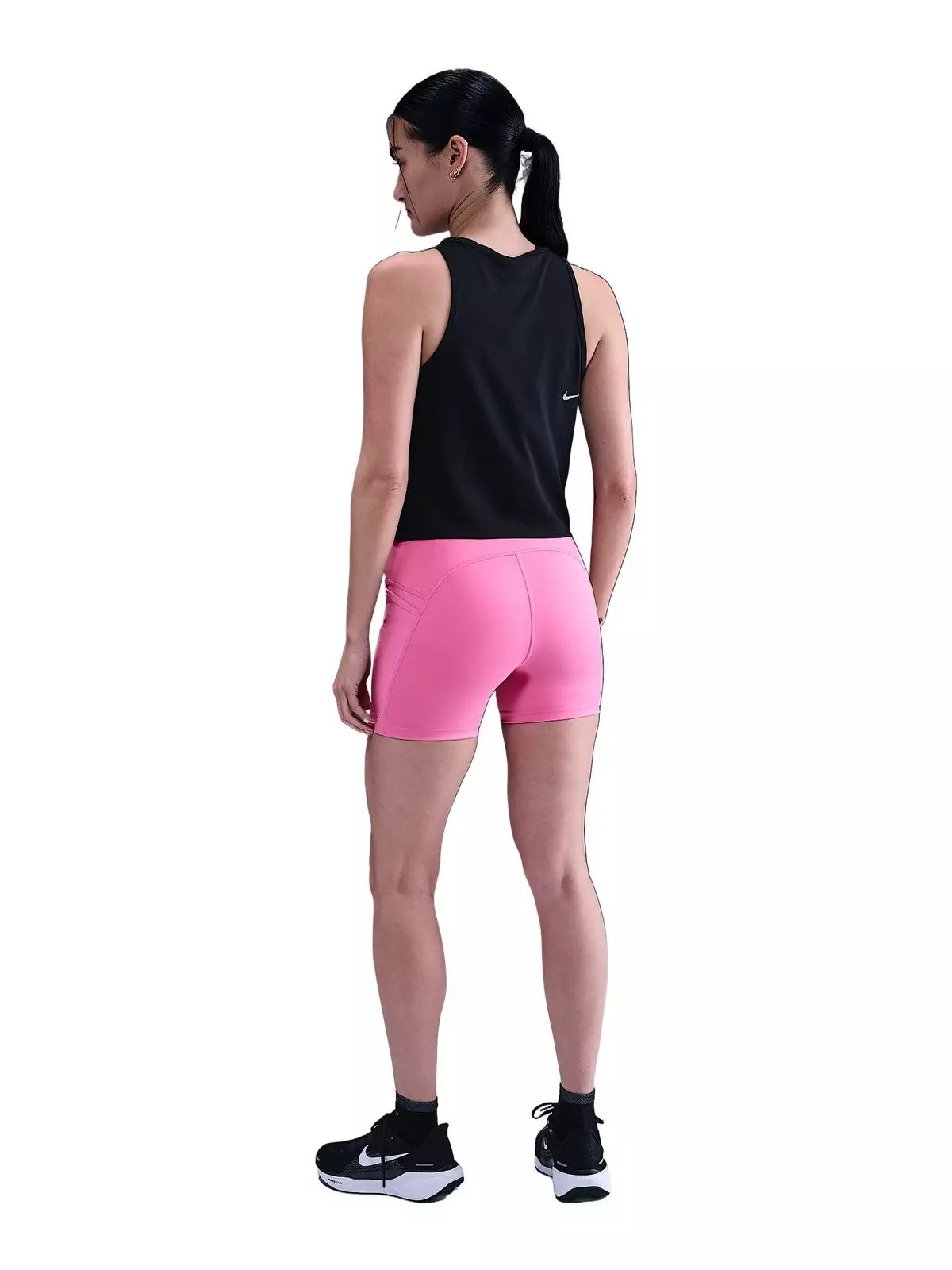 Women's Swift High-Waisted 4" Tight Running Shorts with Pockets -Pink - 2