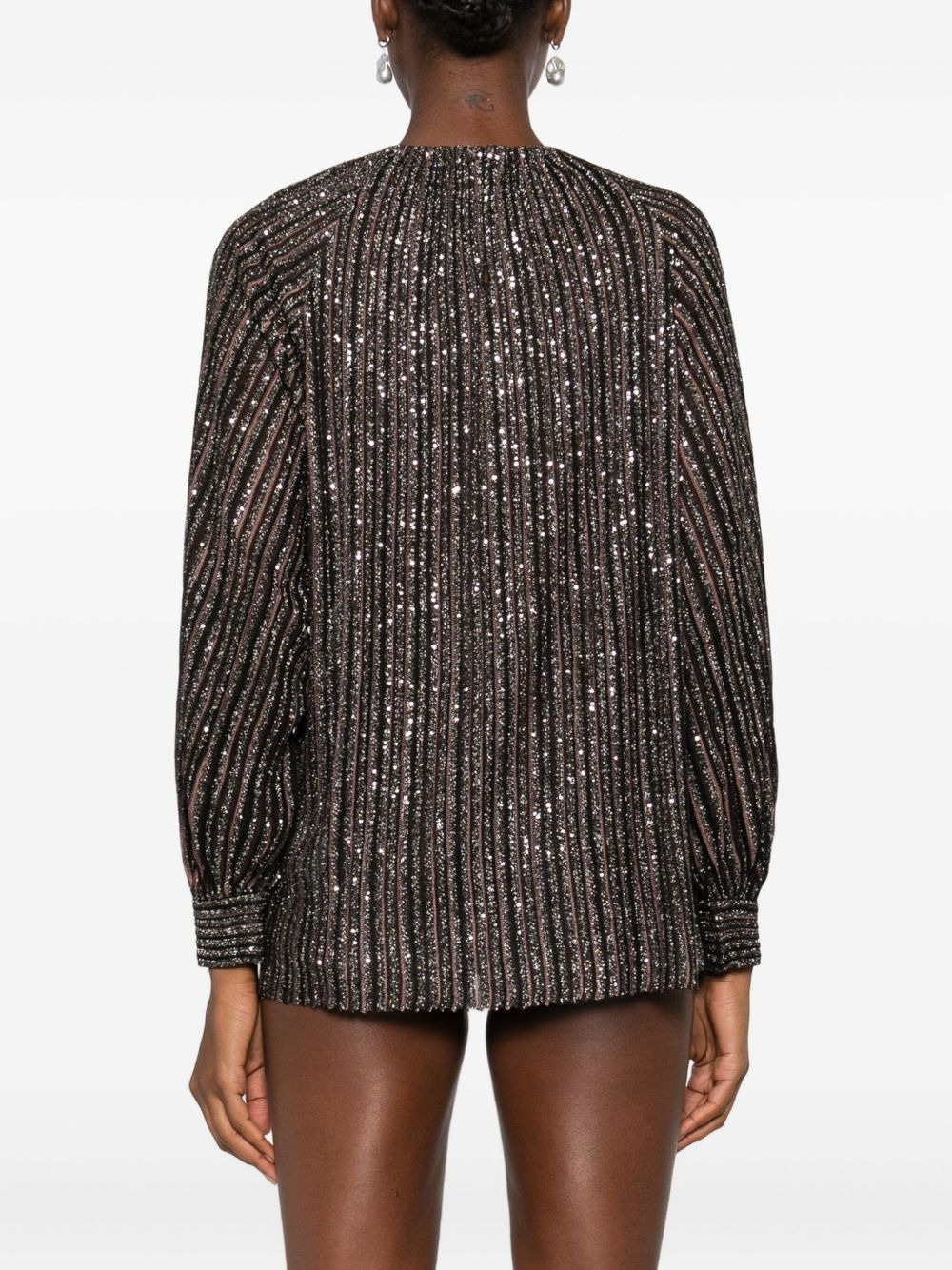 sequin-striped top - 4