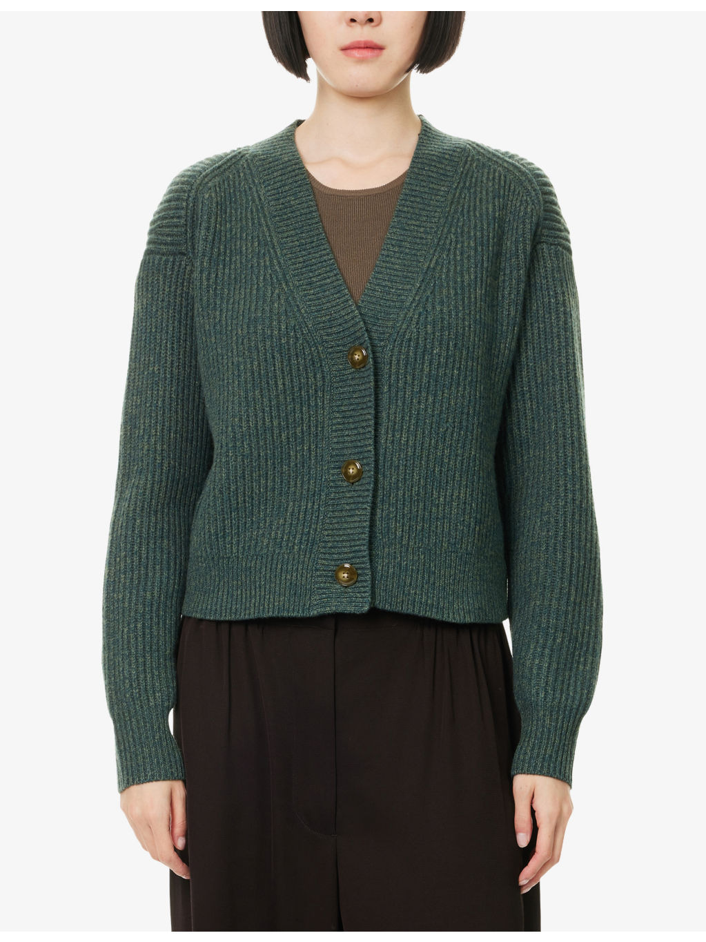 Cropped Ribbed Cashmere Cardigan - 3