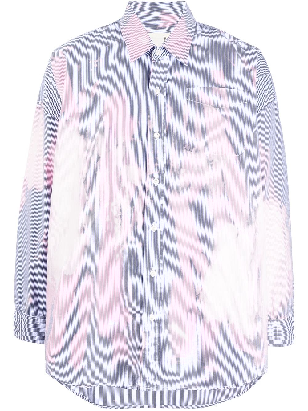 bleached-effect cotton shirt - 1