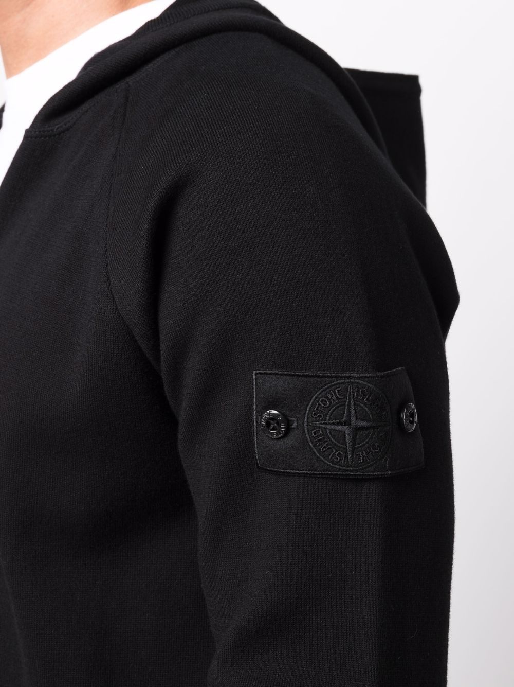 zipped logo-patch hoodie - 5