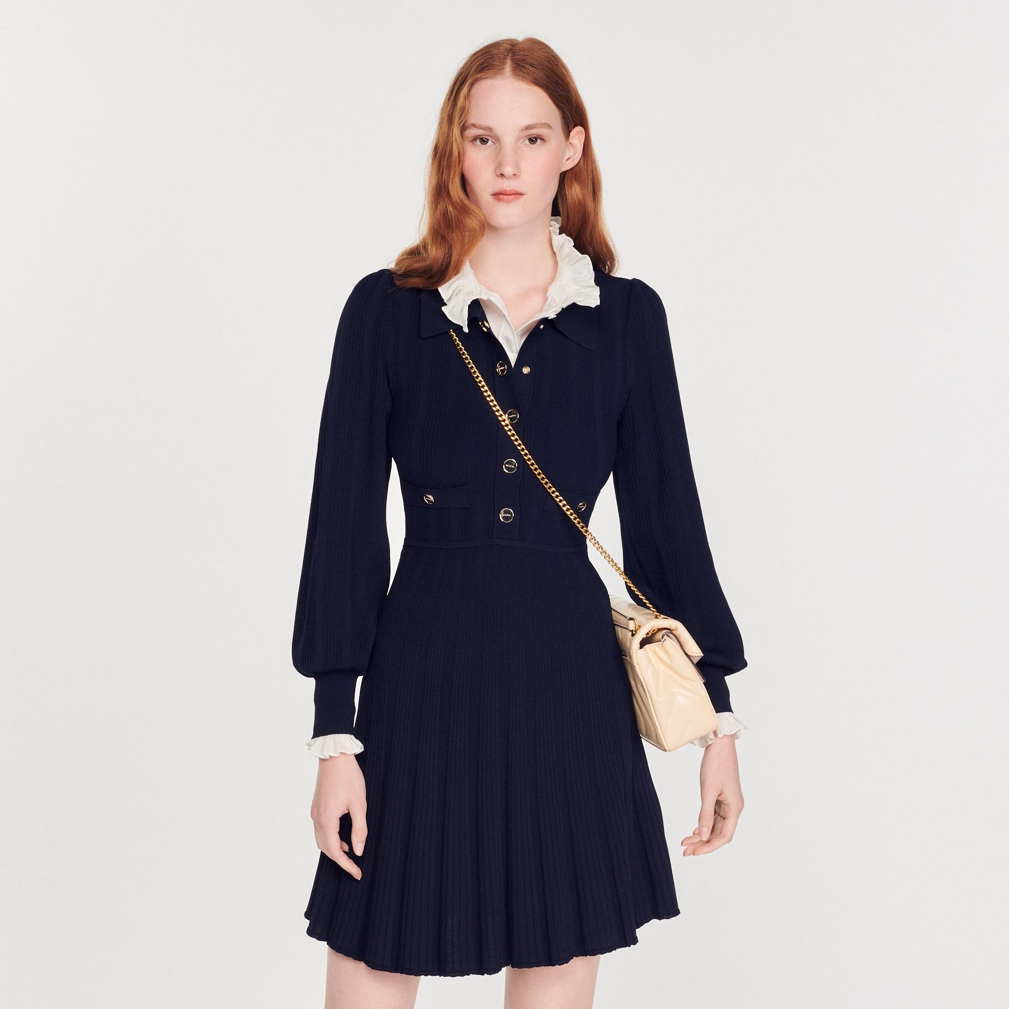 Pleated knit dress - 5