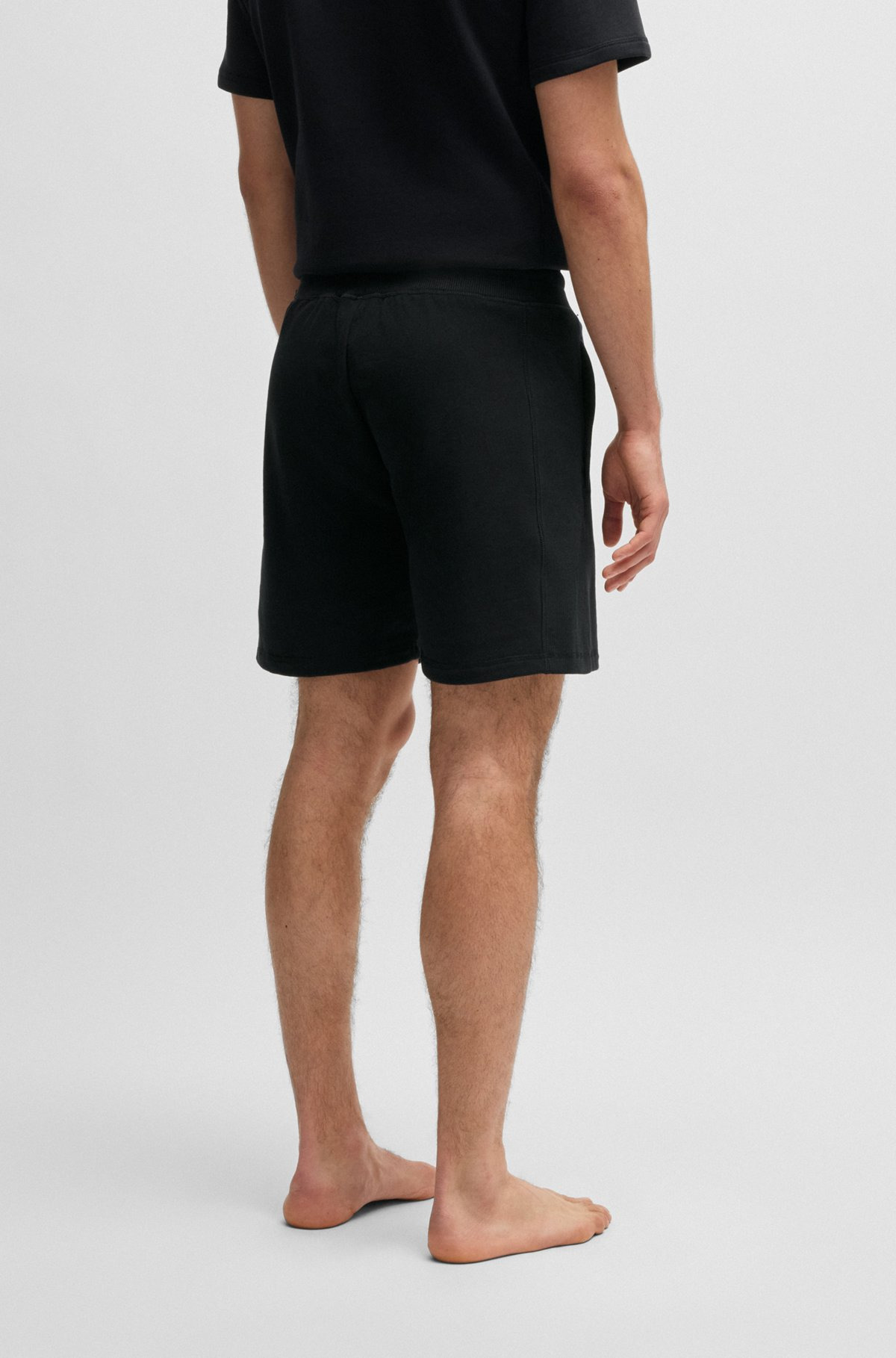 COTTON-TERRY SHORTS WITH OUTLINE LOGO EMBROIDERY - 4